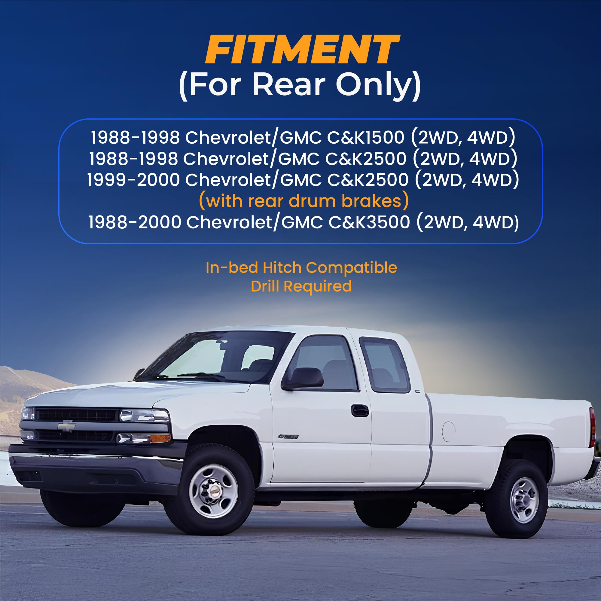 Torque Airbag Air Bag Suspension Kit For 1988-1998 Gmc And Chevrolet Chevy C&K 1500 2500 3500 2Wd 4Wd Rear Helper Bag Spring Towing 5000 Lbs (Replaces Firestone Ride Rite 2025) (Tr2025)