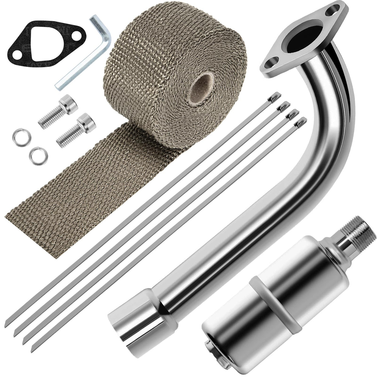 SOFO Predator 212 Exhaust Header Pipe Muffler Kit - for Honda 196cc 224cc 200cc GX160 GX200 6.5HP Engine,Coleman CT200u BT200X K