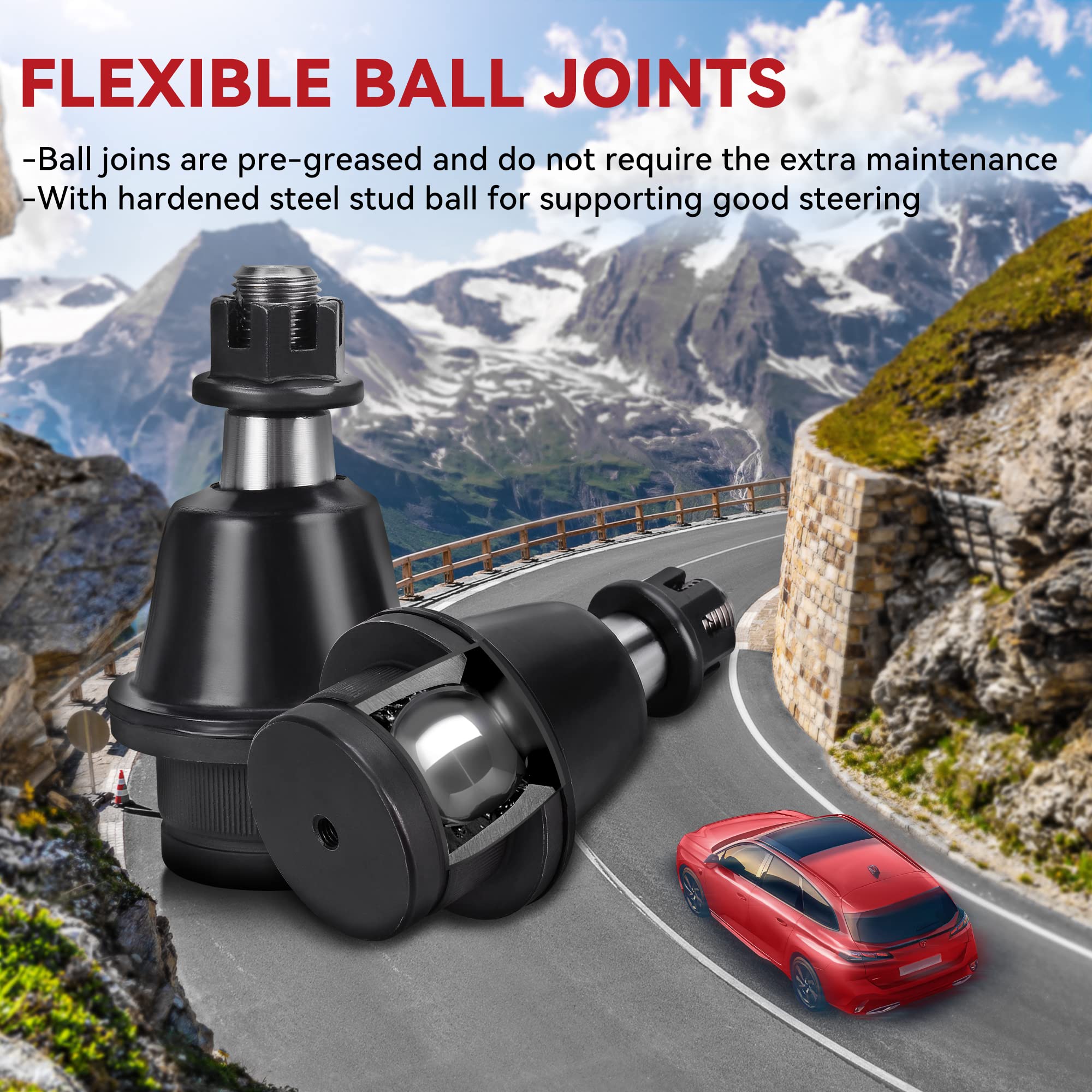 Yitamotor 13 Piece Front Suspension Kit Compatible With 1999-2007 Chevy Tahoe/Suburban/Silverado/Avalance 2002-2006 Cadillac Esc