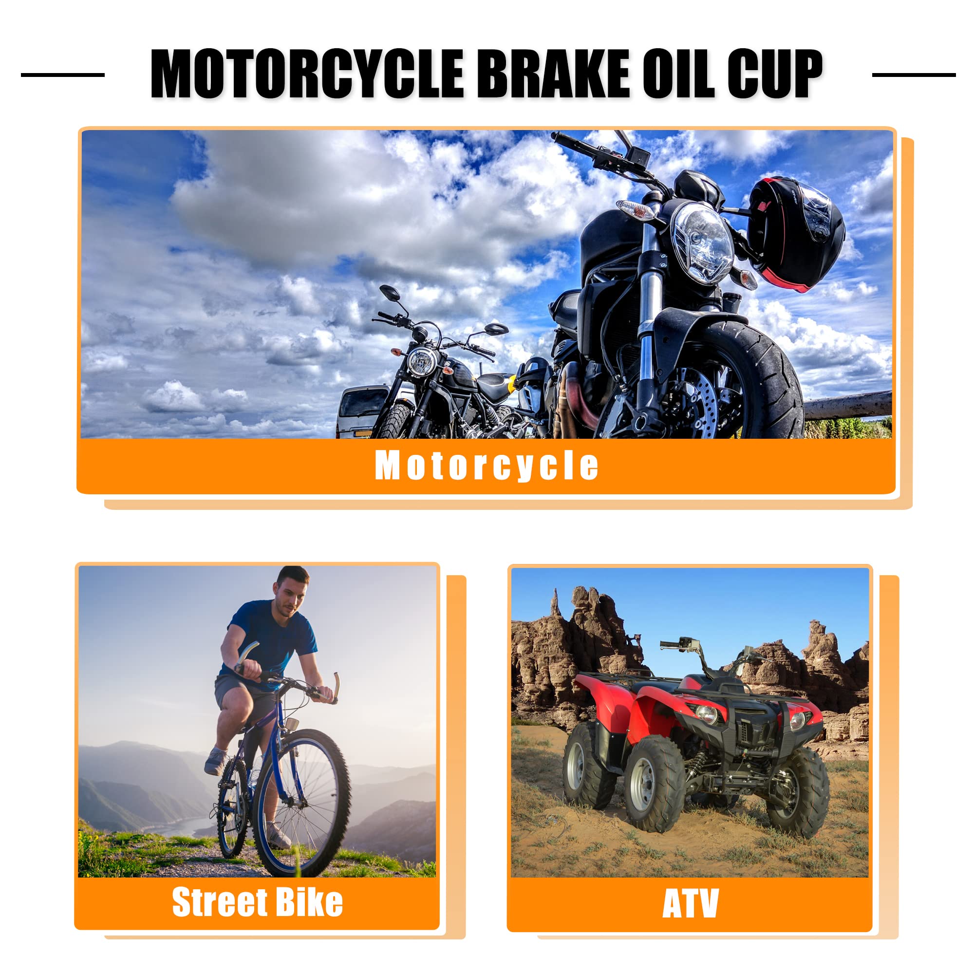 Motoforti Universal Motorcycle Atv Dirt Bike Master Cylinder Fluid Oil Reservoir Rear Brake Clutch Tank Oil Cup For Honda For Yamaha For Kawasaki For Suzuki