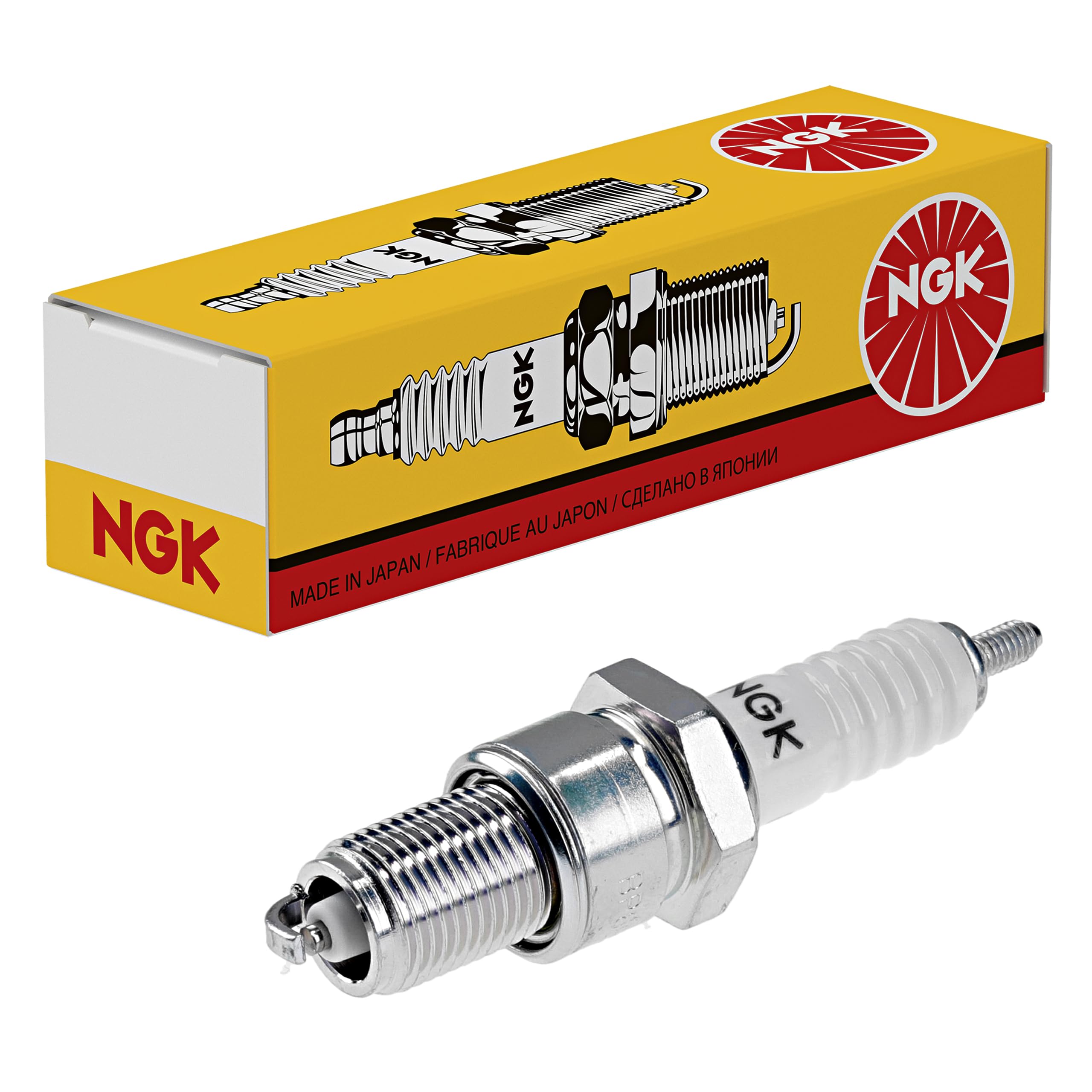 Ngk Genuine Bp6Es Spark Plug - Silver/White