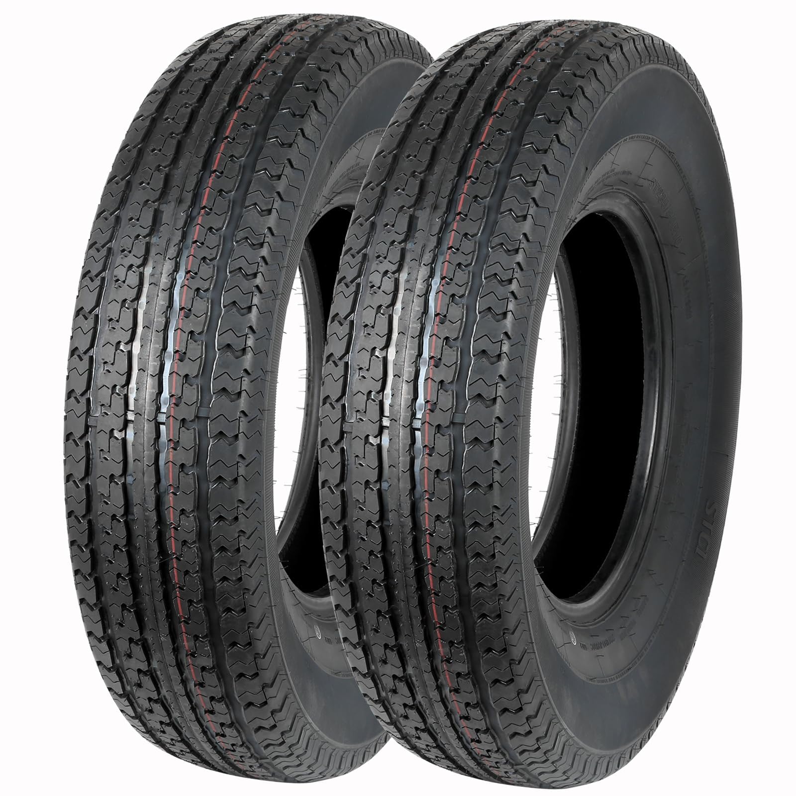 Set Of 2 Durun St235/80R16 Radial Trailer Tire, St235-80R16 St 235/80R16, 10 Ply Load Range E, 124N