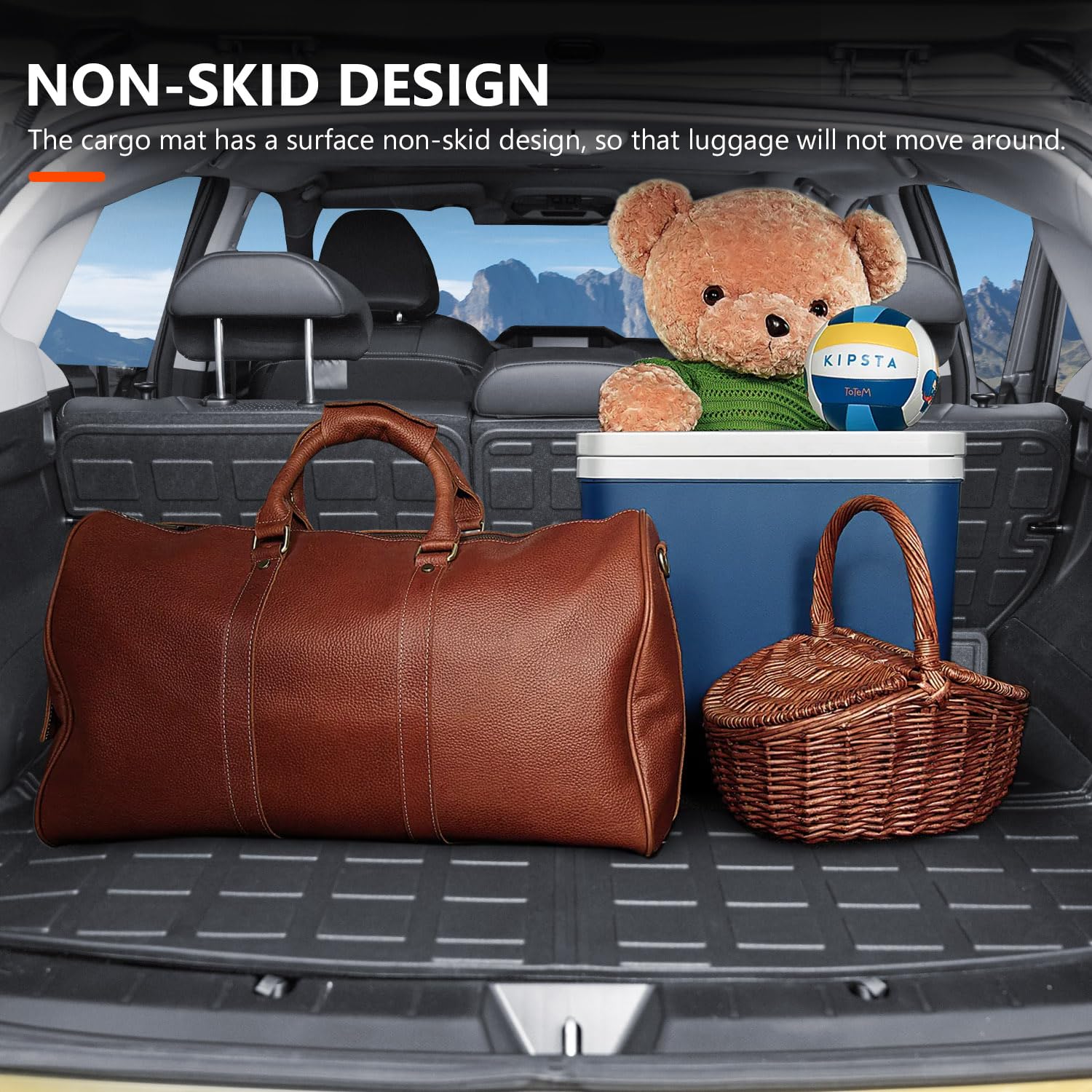 Powoq Trunk Mat Compatible With 2018-2023 Subaru Crosstrek Impreza Cargo Mat Backrest Liner Tpe Trunk Liner Replacement For 2018-2023 Subaru Crosstrek/Xv Accessories (Trunk Mat+Backrest Mat)