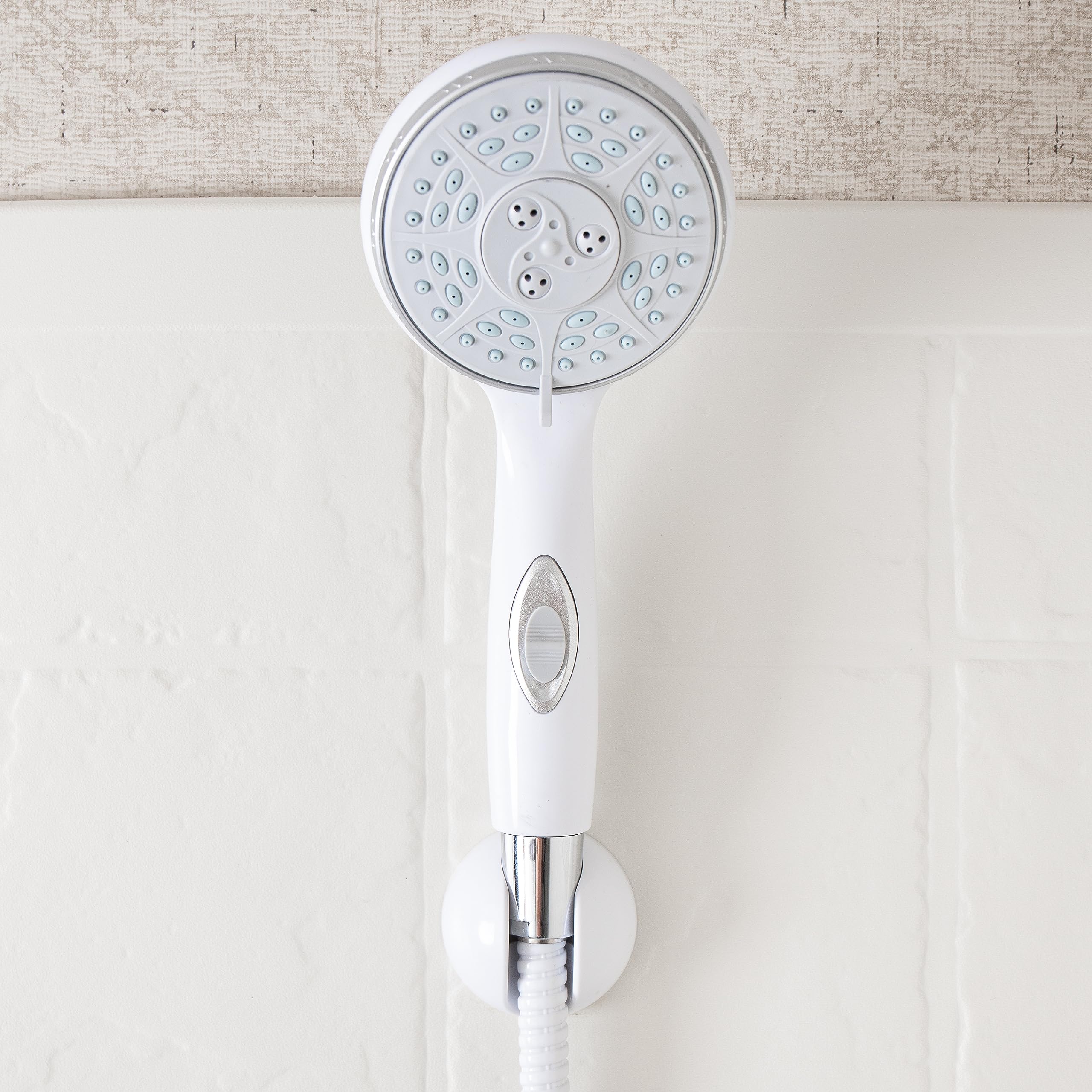 Camco Camper & RV Shower Head - Features Convenient On/Off Switch & 5 Different Spray Patterns - Designed to Conserve Potable Wa