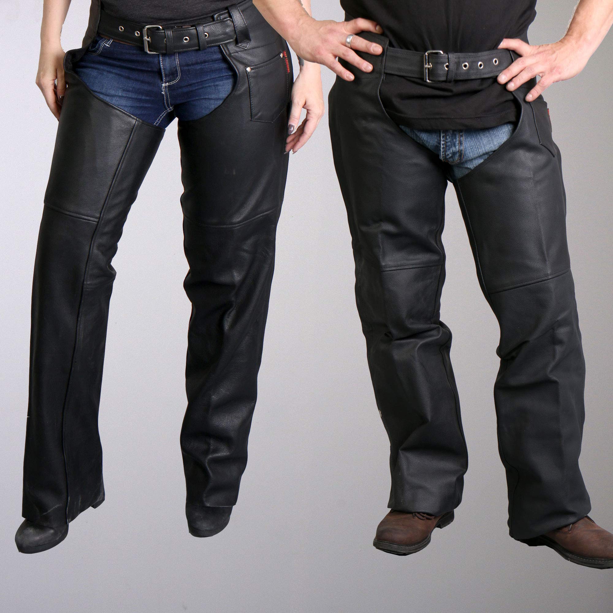Hot Leathers Fully Lined Leather Chaps (Black, Xxxx-Large)
