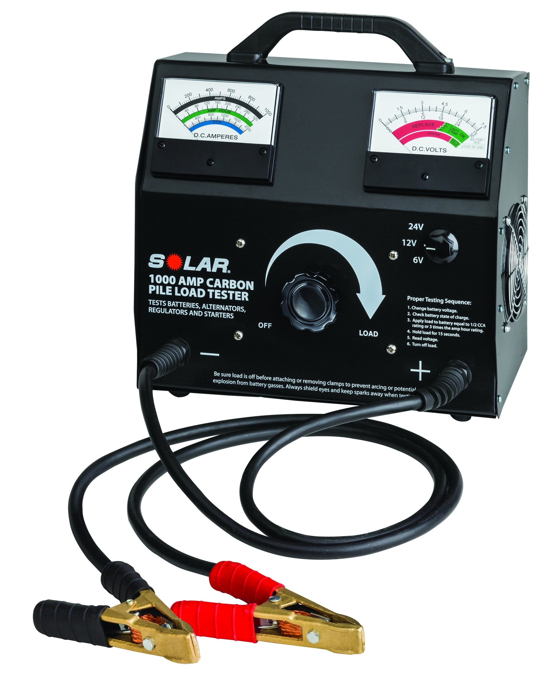 Clore Automotive Solar 1876 1000 Amp Carbon Pile Battery Load Tester, One Size, Factory