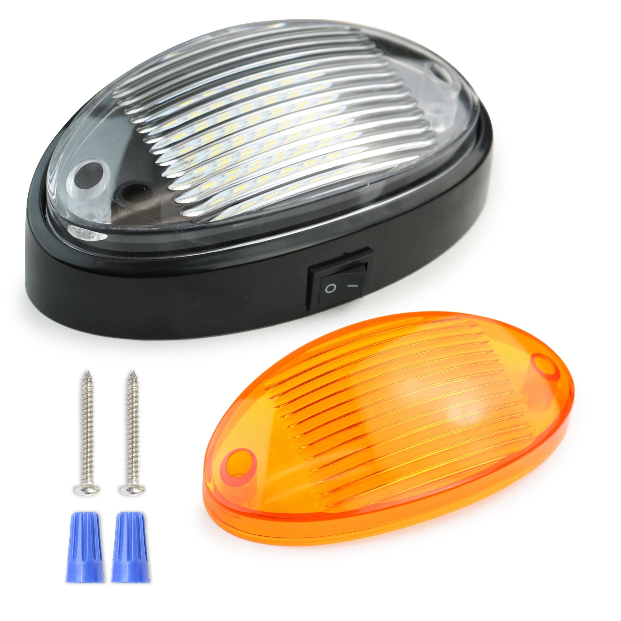 LED RV Exterior Porch Utility Light Oval 12v 300 Lumen Lighting Fixture Replacement Lighting for RVs, Trailers, Campers, 5th Whe