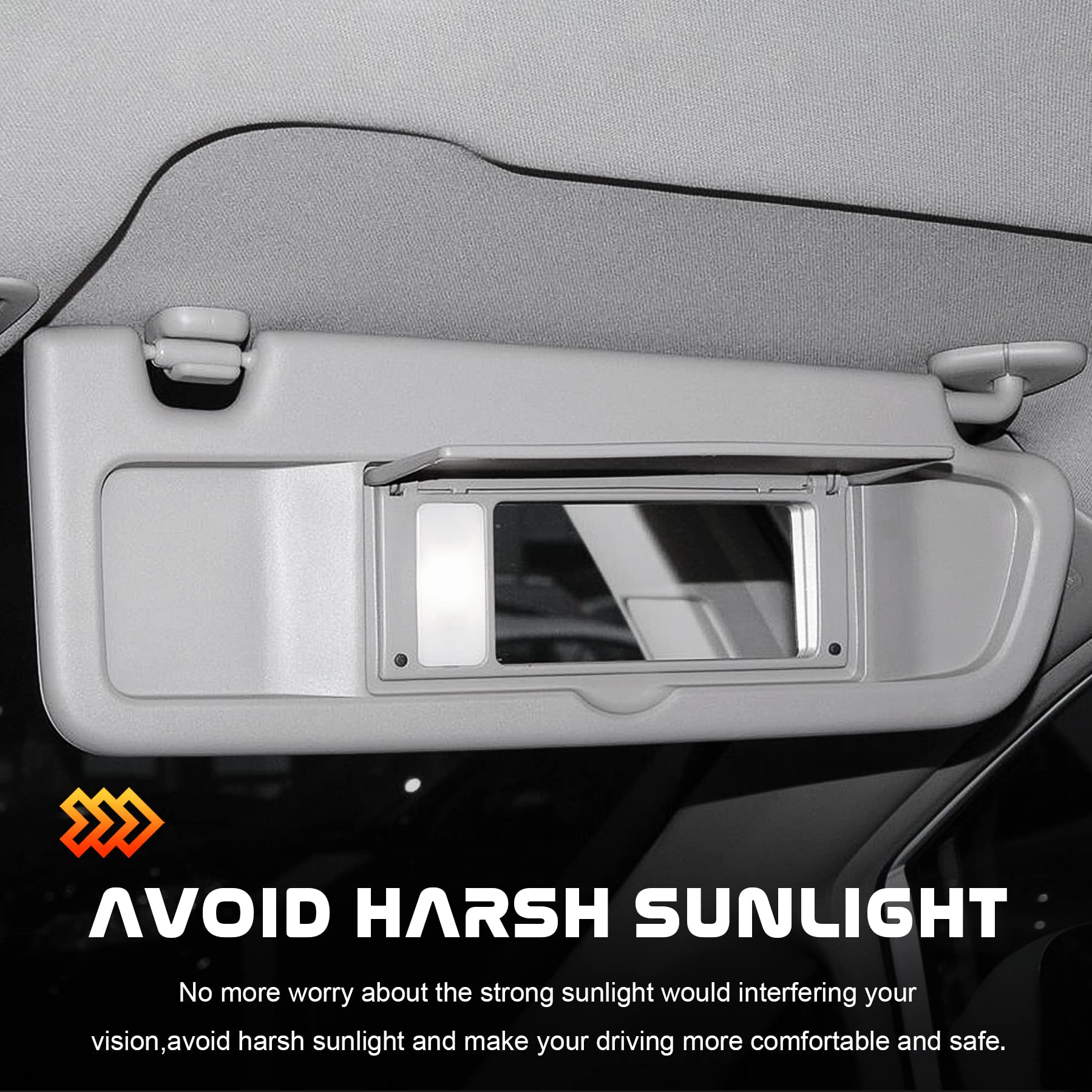 Gray Passenger Right Side Sun Visor Replacement Compatible with 2006 2007 2008 2009 2010 2011 Honda Civic EX LX Sedan SI Coupe R