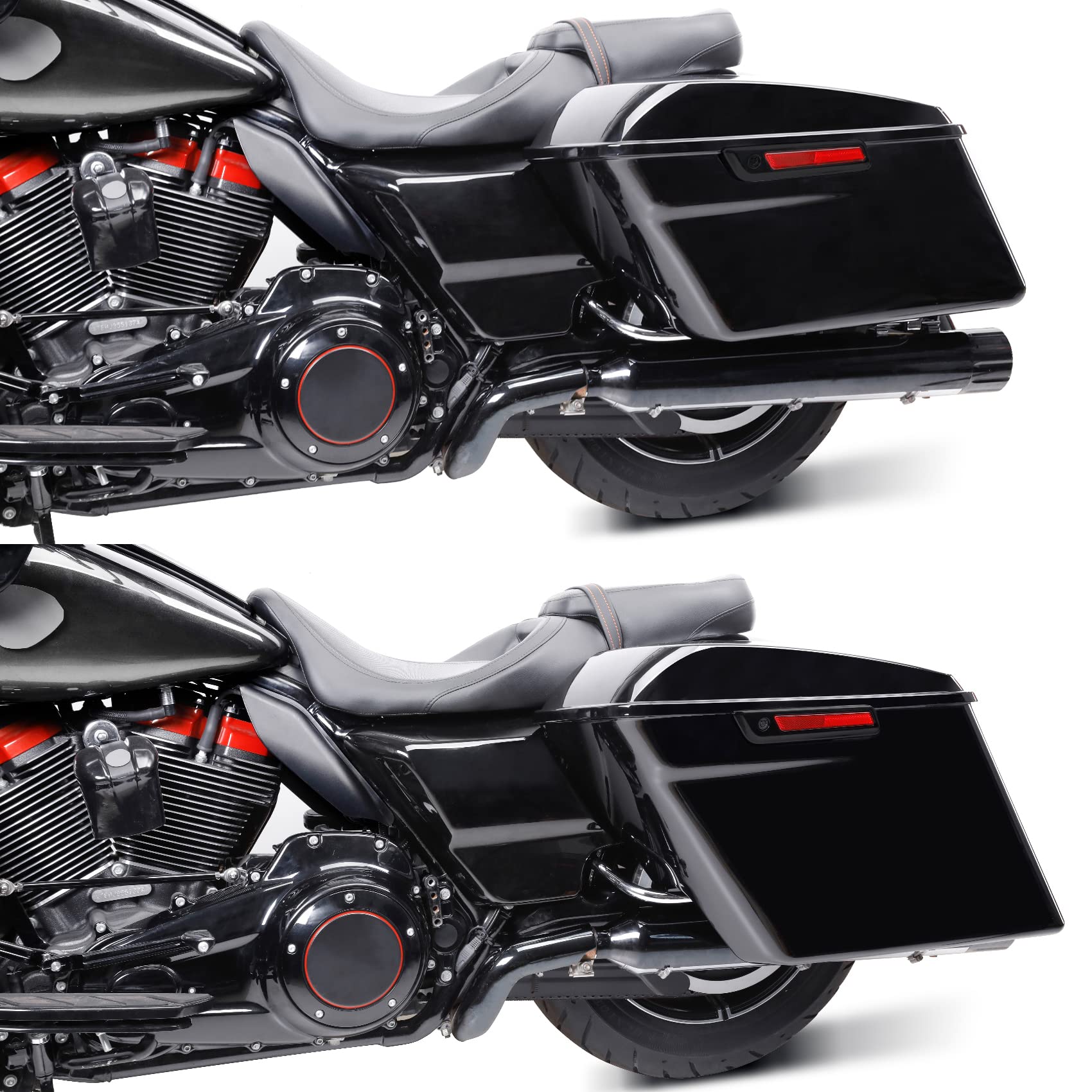 Tct-Motorparts Complete Hard Saddlebags W/Black Latch Fit For Harley Touring Road King Street Electra Glide Ultra-Classic 2014-2