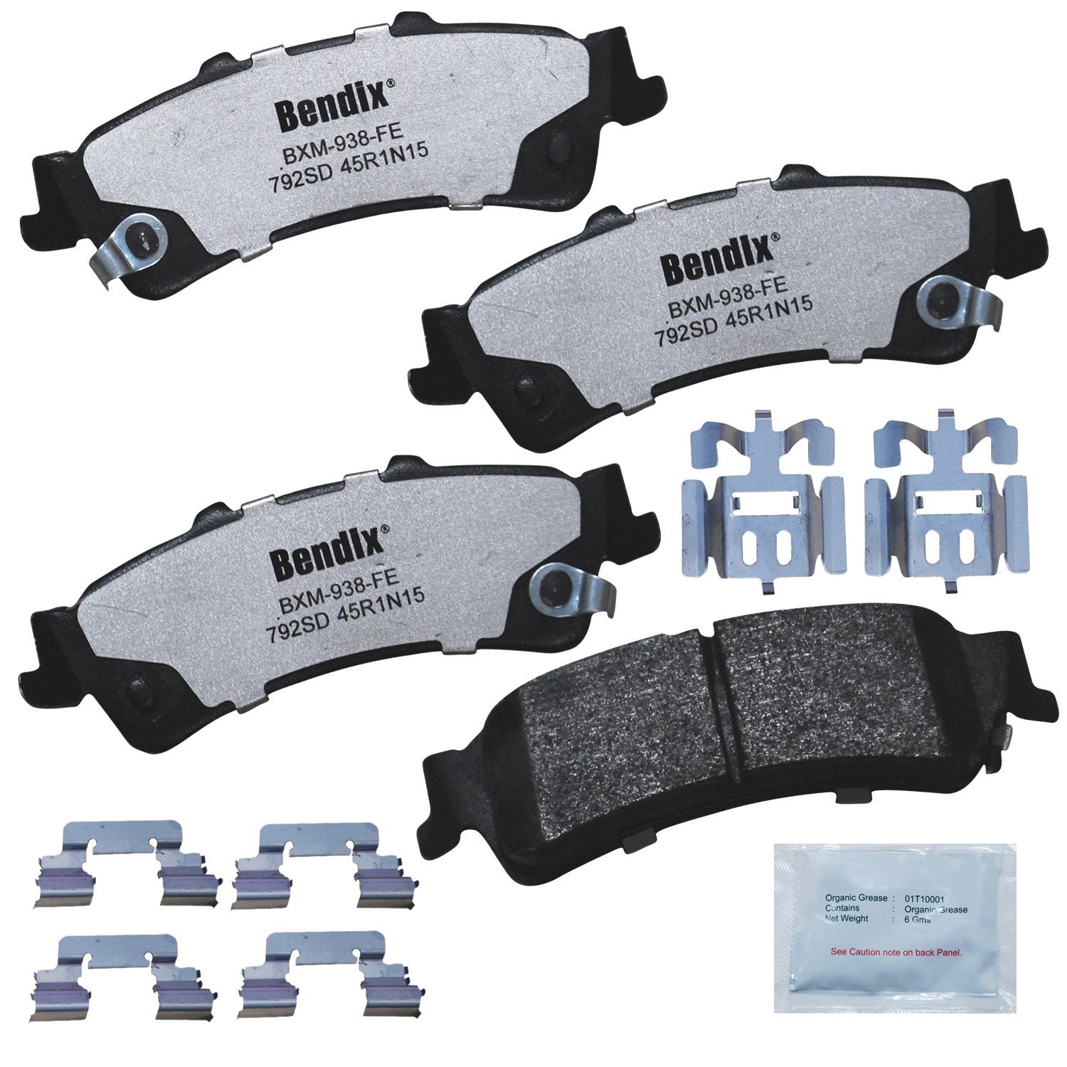 Bendix Fleet Metlok Mkd792Sdfm Semi-Metallic Rear Brake Pads For Select Models Cadillac Deville, Dts, Chevrolet Astro, Silverado