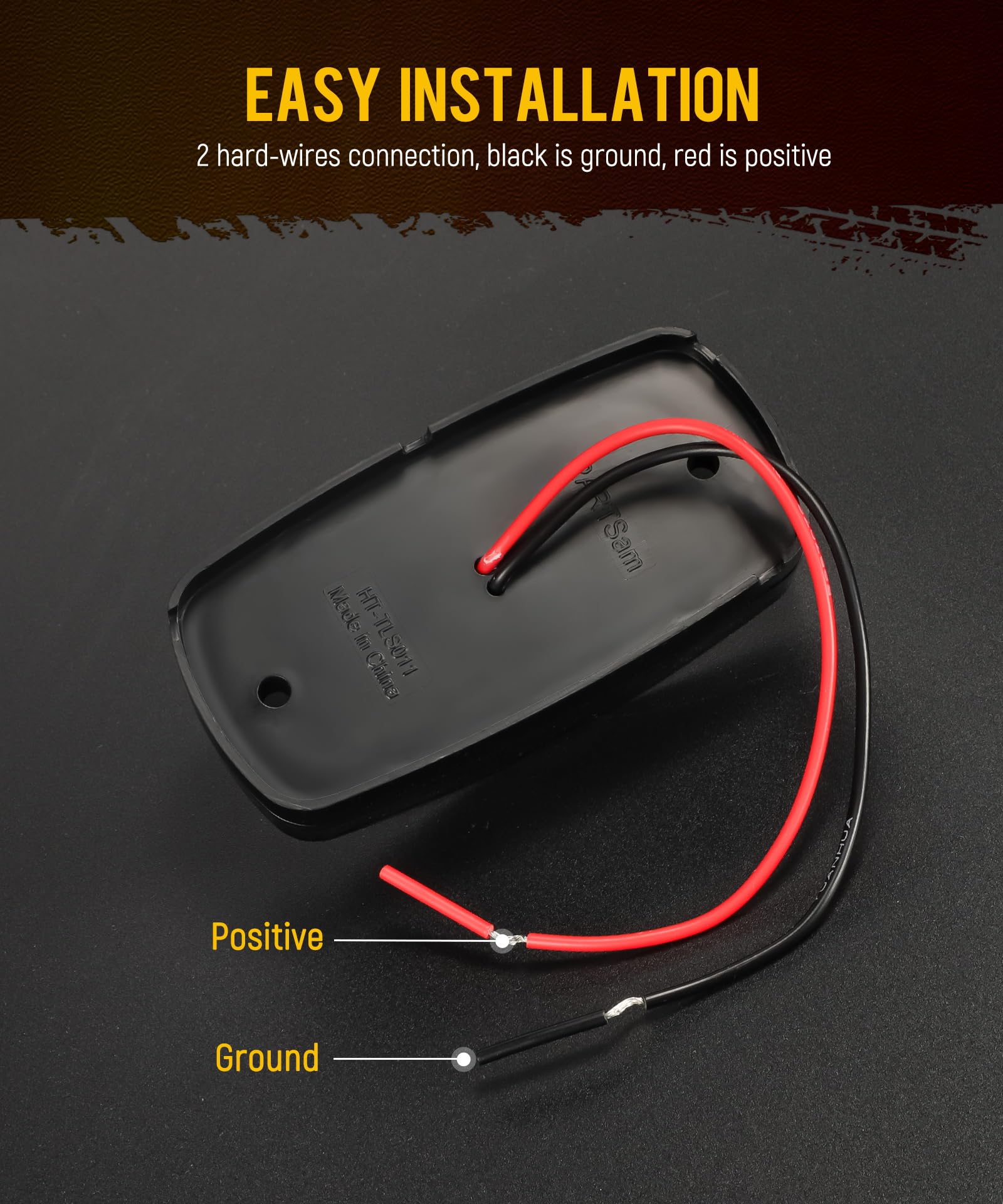 Partsam 14X Trailer Rv Marker Led Lights Double Bullseye 10Leds Clearance Lights Red/Amber, 4X2 Tiger Eye 12V Rectangular Led Si