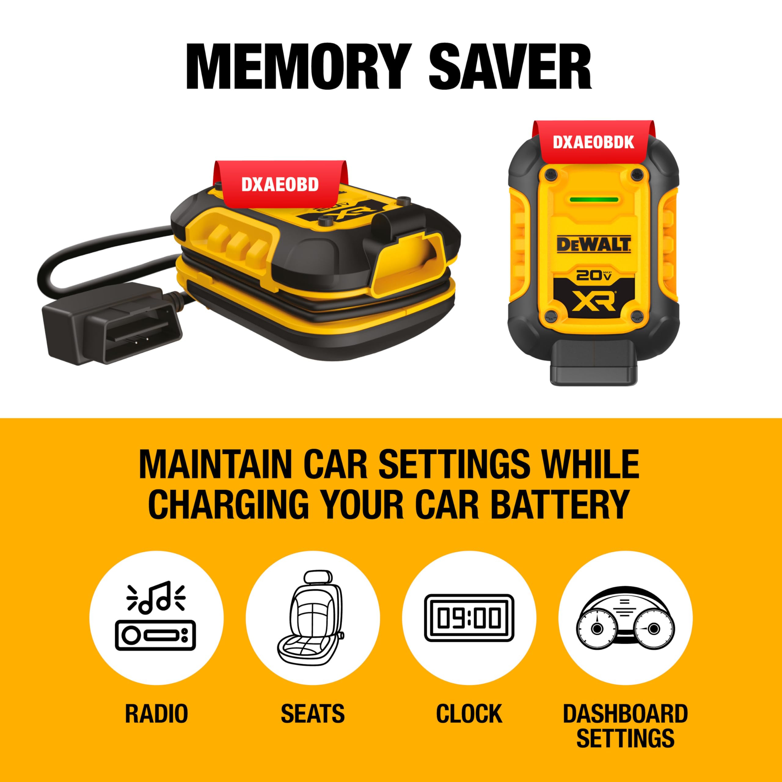 DeWalt DXAEOBDK 1 Amp Battery Maintainer 3-Piece Kit with 20V XR Battery and DCB115 Battery Charger