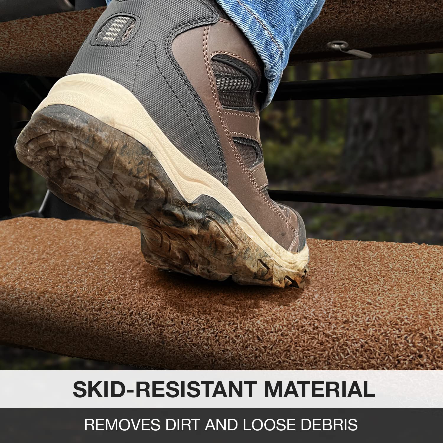 Prest-O-Fit 2-0513 Trailhead Step Rug 17.5 In. W (3 Pc Set) Fits Morryde Stepabove 3 Step - Buckskin Brown