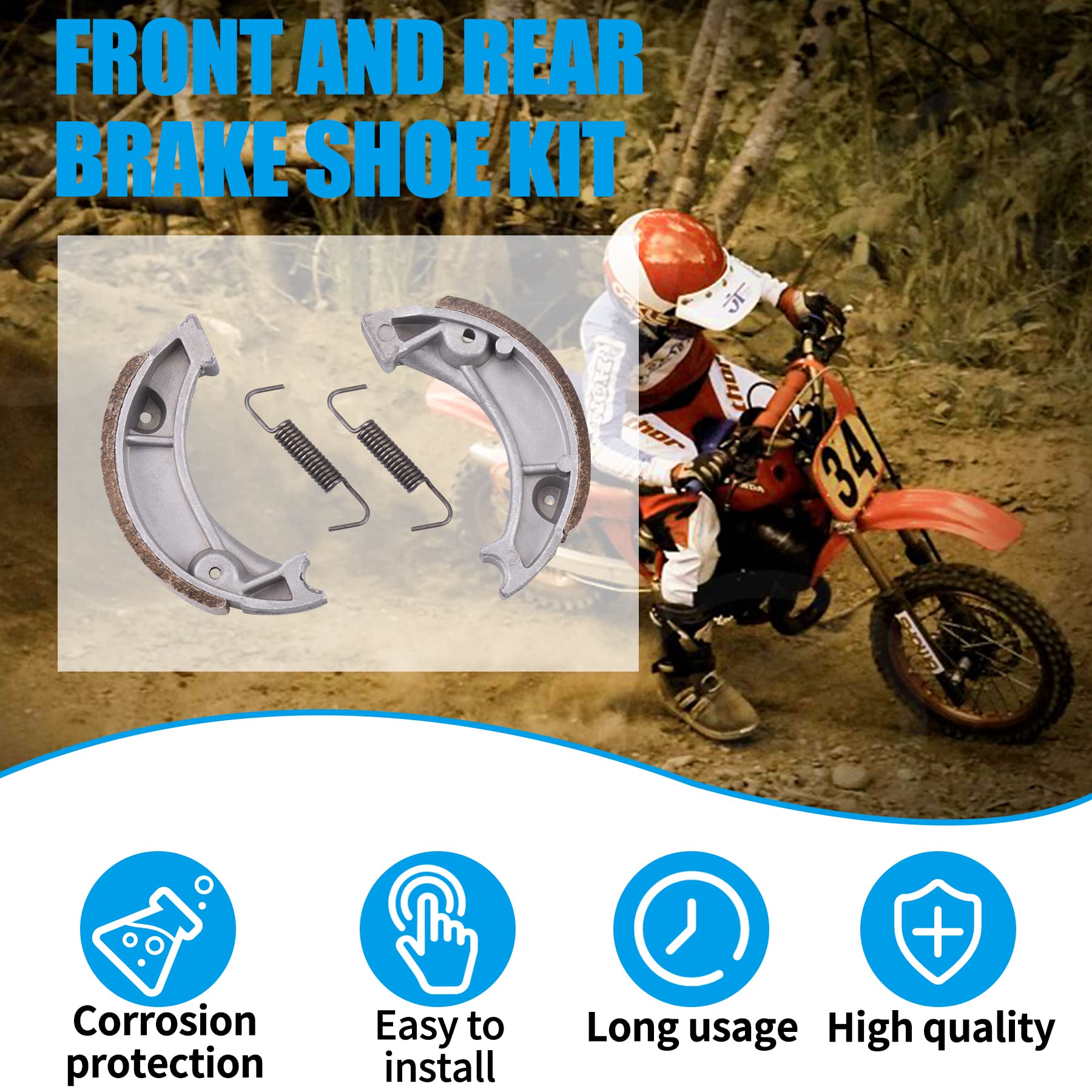 Jingke Front And Rear Brake Shoes Kit For Honda Cr60 Xr70 Crf70F Cr80 Xr80 Crf80F Xr100R Crf100F