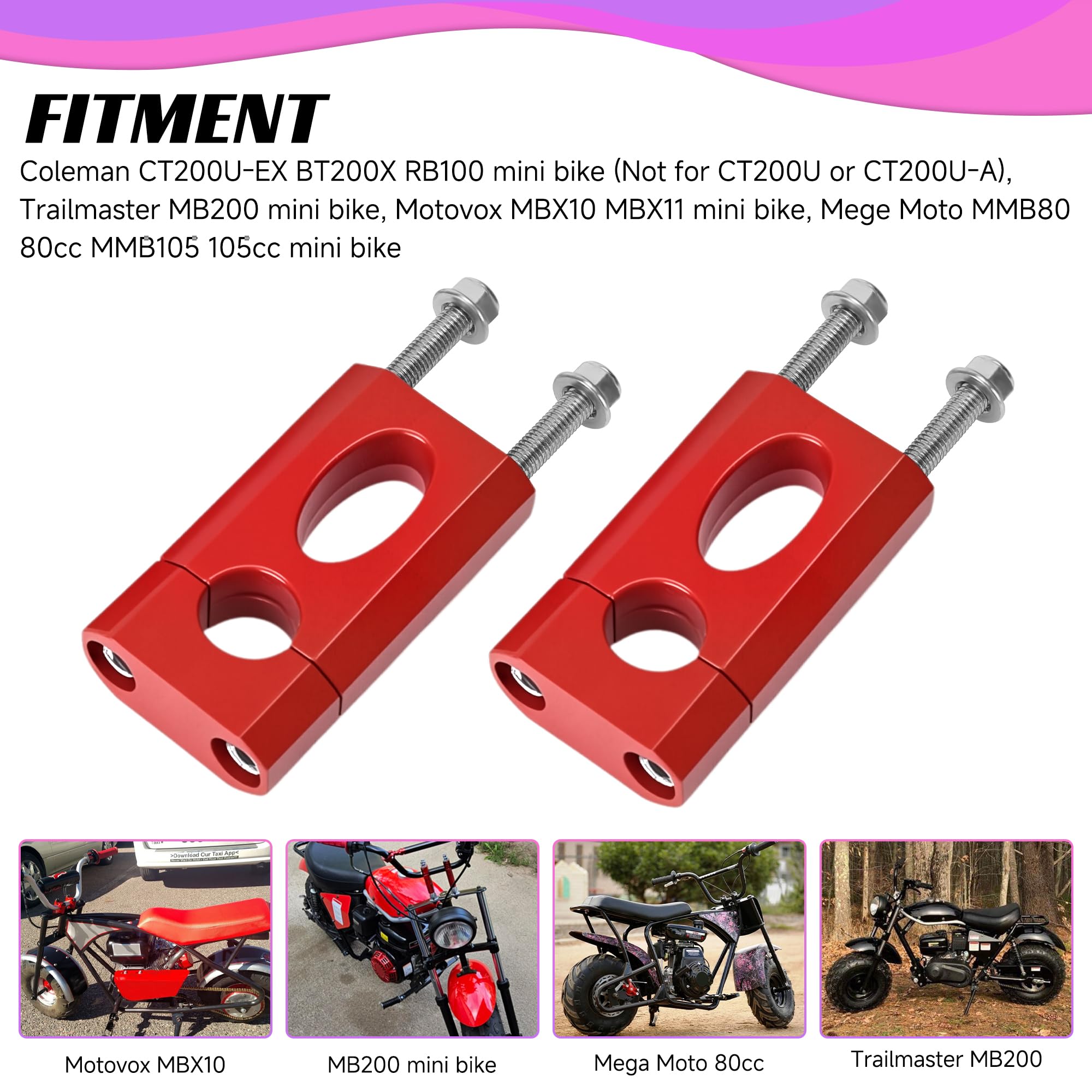 CILOYU Mini Bike Handlebar Risers 7/8 22mm Handlebar Riser Replacement for Coleman BT200X CT200U-EX Trailmaster MB200 Mega Moto