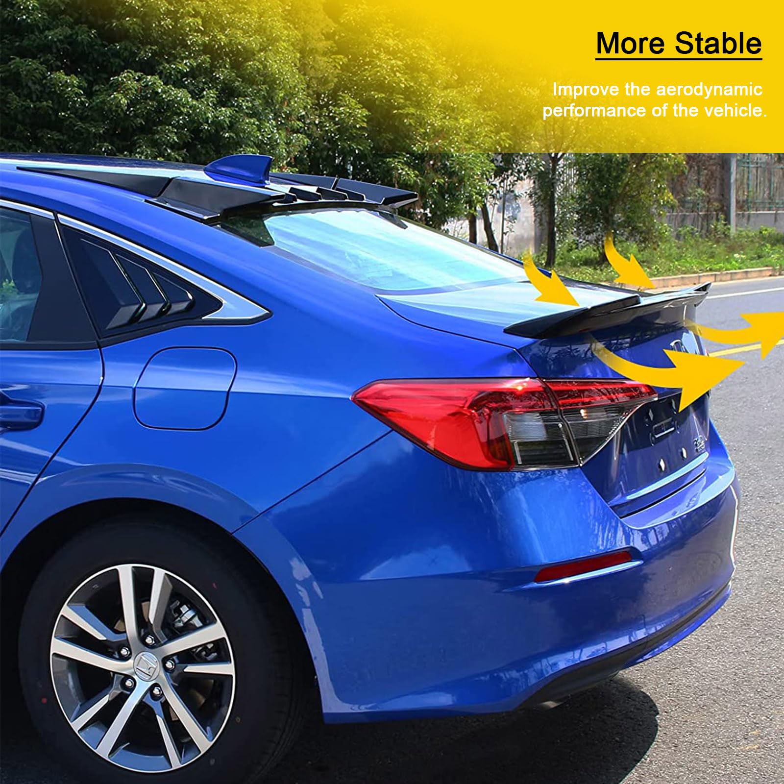 Psler Trunk Spoiler For Civic Sedan 11Th Gen 2022 2023 2024 Lid Rear Spoiler Wing Highkick Duckbill Styling Exterior Tail Fin Bright Black
