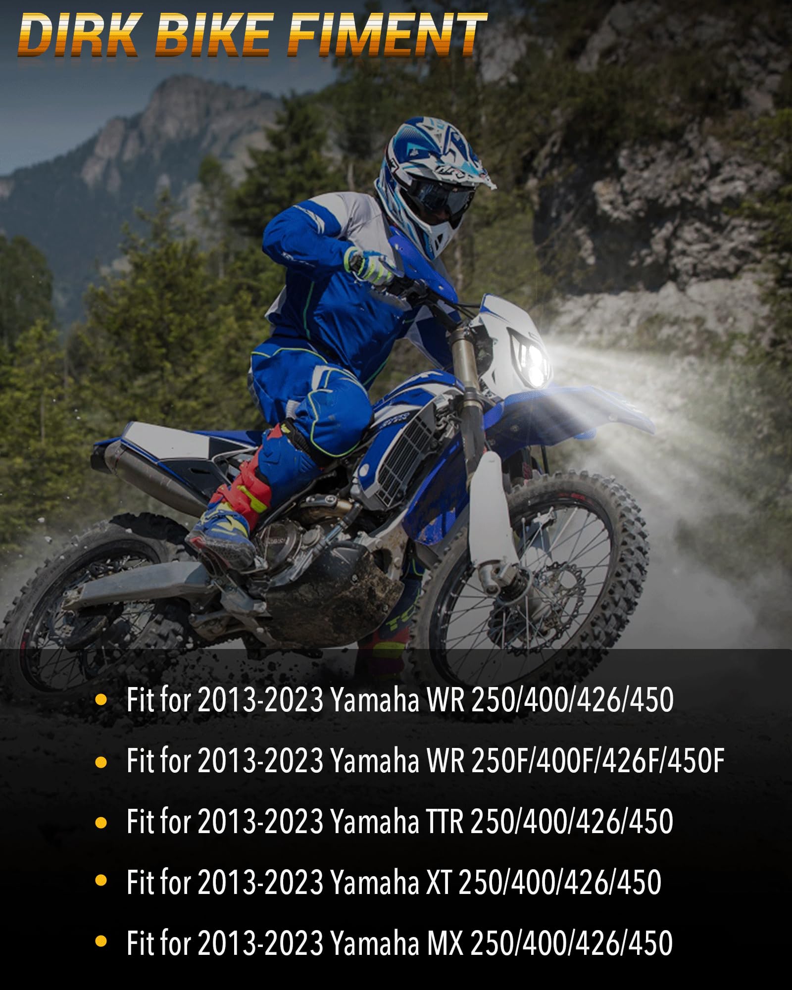 Sumhitic Dirt Bike Headlight Led Motorcycle Headlamp Kit With Drl Fit For 2013-2023 Yamaha Wr250F 400F 426F 450F, Wr250 400 426 450 Ttr Xt Mx Most Enduro Motorcycle Pit Bike Black