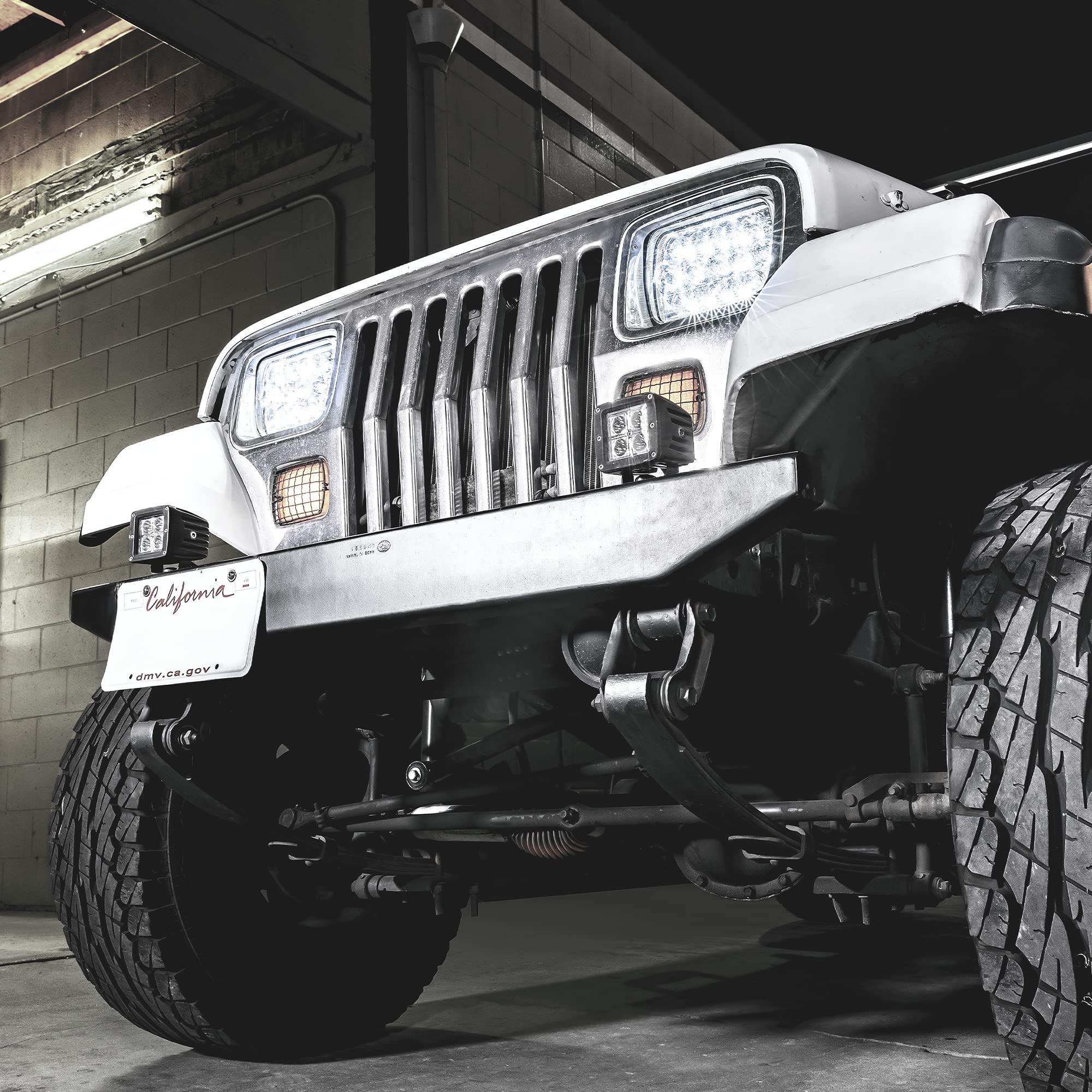 True Mods 7X6 5X7 H6054 Chrome Led Headlights H4 Sealed Beam Replacement Lamp For Jeep Wrangler Yj Cherokee Xj Chevy Express For