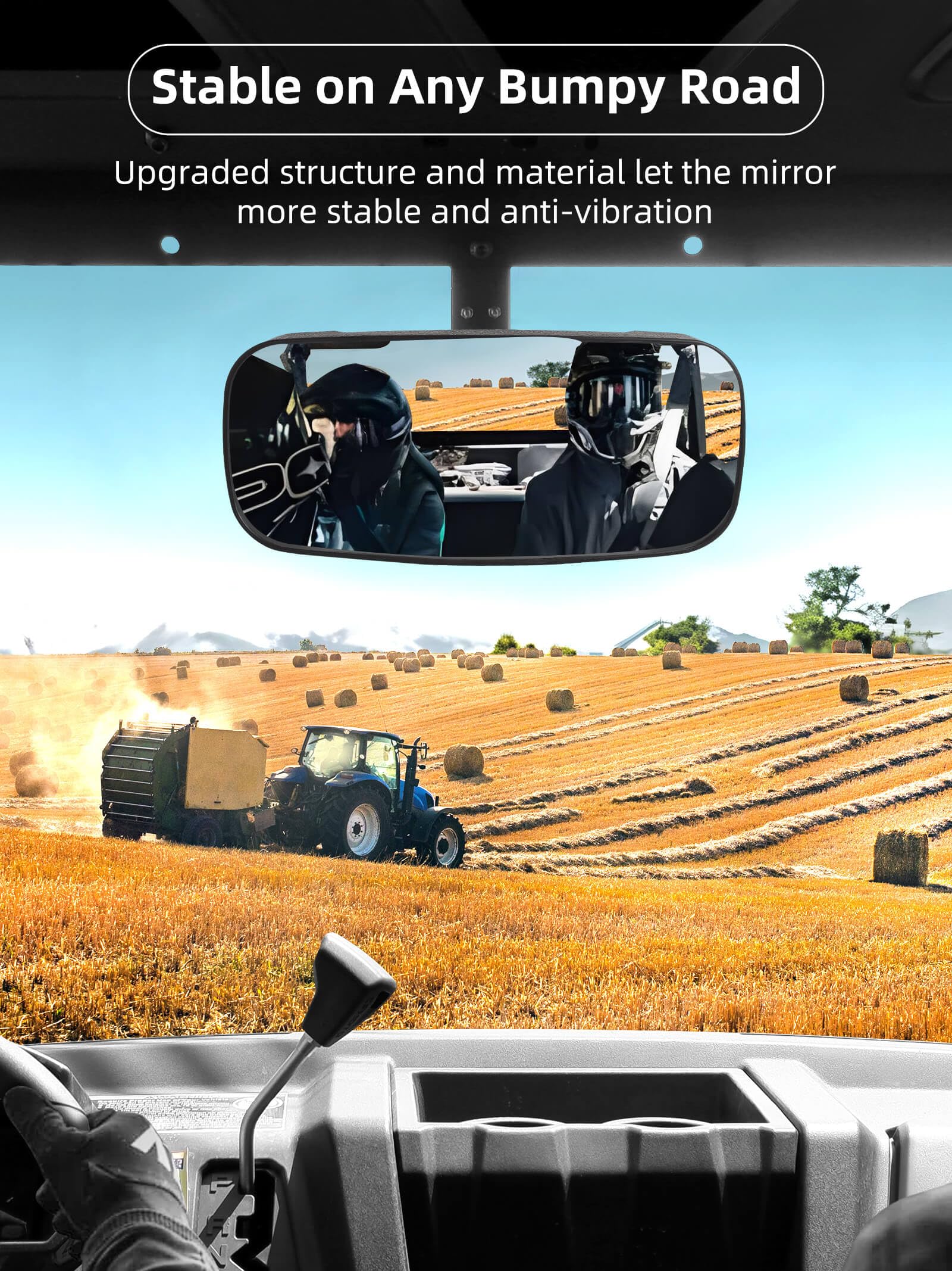 ZIDIYORUO Polaris Ranger Rear View Mirror, HD Center Rear View Mirror for Polaris Ranger 500 570 900 XP 1000XP Crew 2017-2023 on