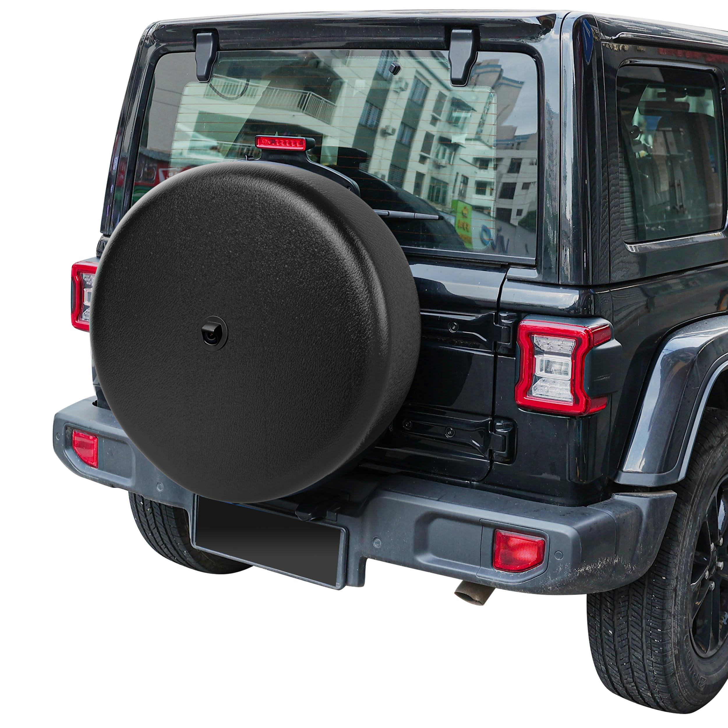 Moonet Tire Cover With Camera Hole, For Jeep Wrangler Jl With Back-Up Camera, Sport & Sahara (2018-2025), Fits 245/75R17, 255/75
