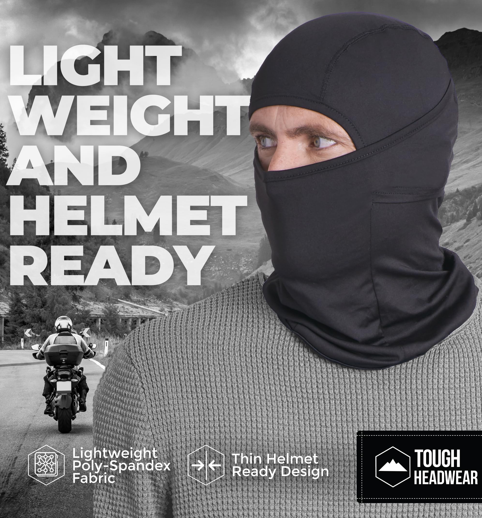 Tough Headwear Winter Balaclava - Ski Mask For Men & Women - Face Mask In Cold Weather - Mens Snowboard Gear - Skimask For Men -