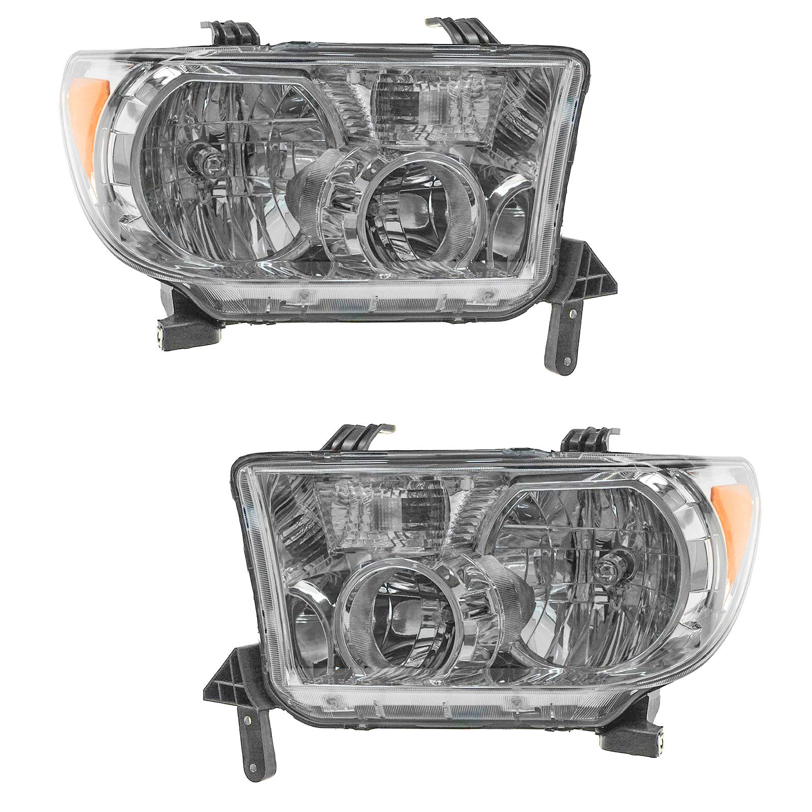 Trq Driver & Passenger Side Headlight Assembly Set Headlights Driver & Passenger Side Compatible With 2008-2017 Toyota Sequoia 2