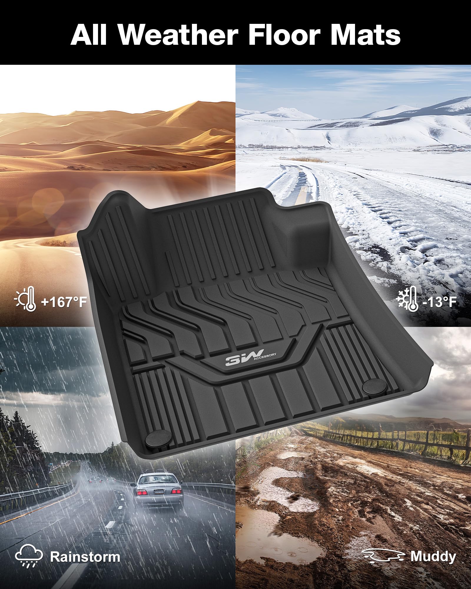 3W Floor Mats Custom Fit For Nissan Altima 2019-2023 2024 2025, Tpe All Weather Accessories Custom Fit Floor Liner For Nissan Al