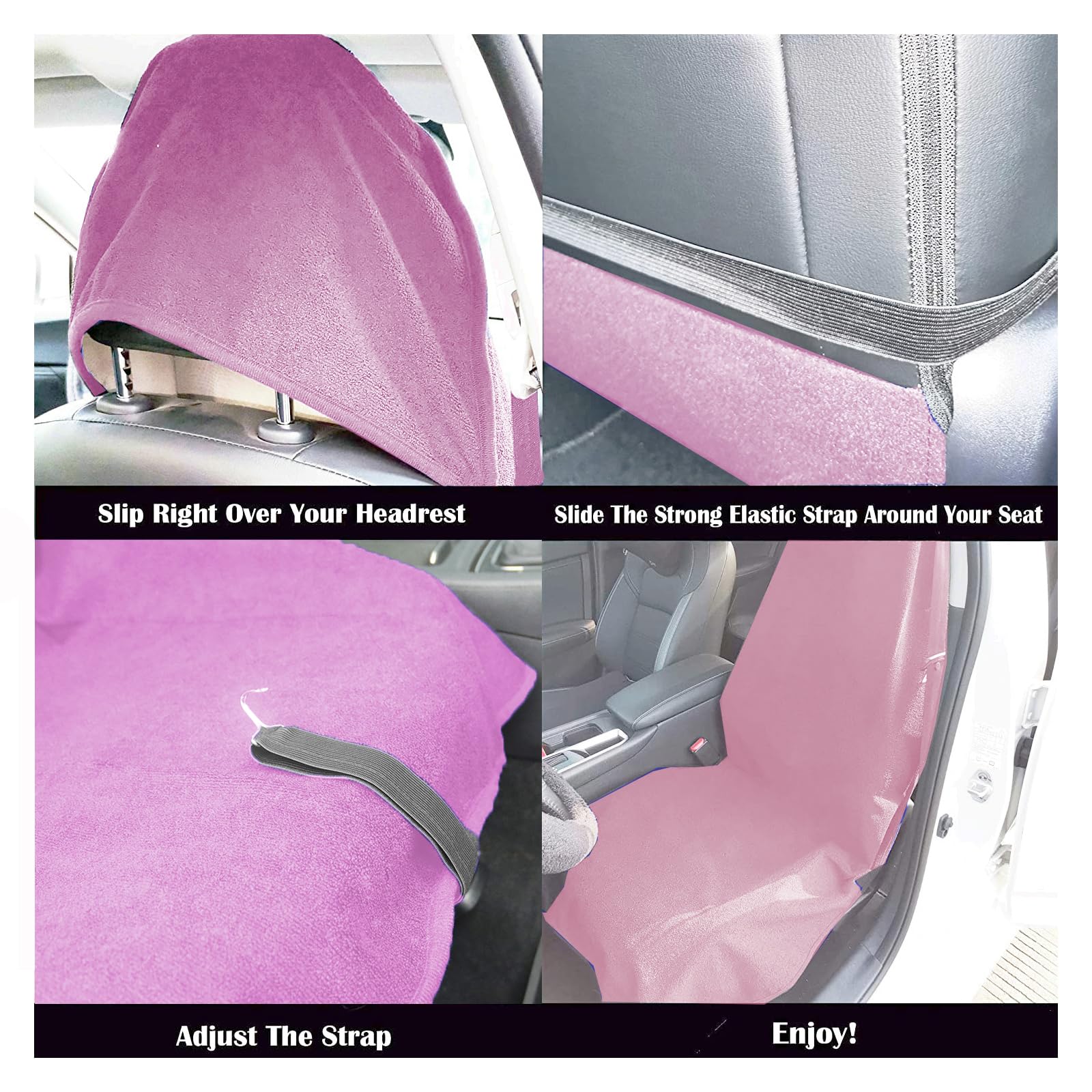 Loyagour Car Seat Cover Protector Front Seats,For Gym Workout,Running,Swimming,Beach And Hiking,Waterproof Sweat Towel Bucket Seat Covers For Trucks Suv Jeep (Pink, 1Pcs)