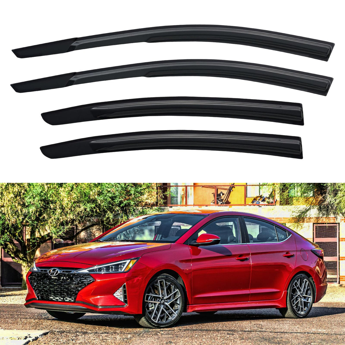 Window Visors Rain Guards Shield for 2017-2020 Hyundai Elantra, Out-Channel Window Vent Wind Deflectors Visors Shades for 17-20 