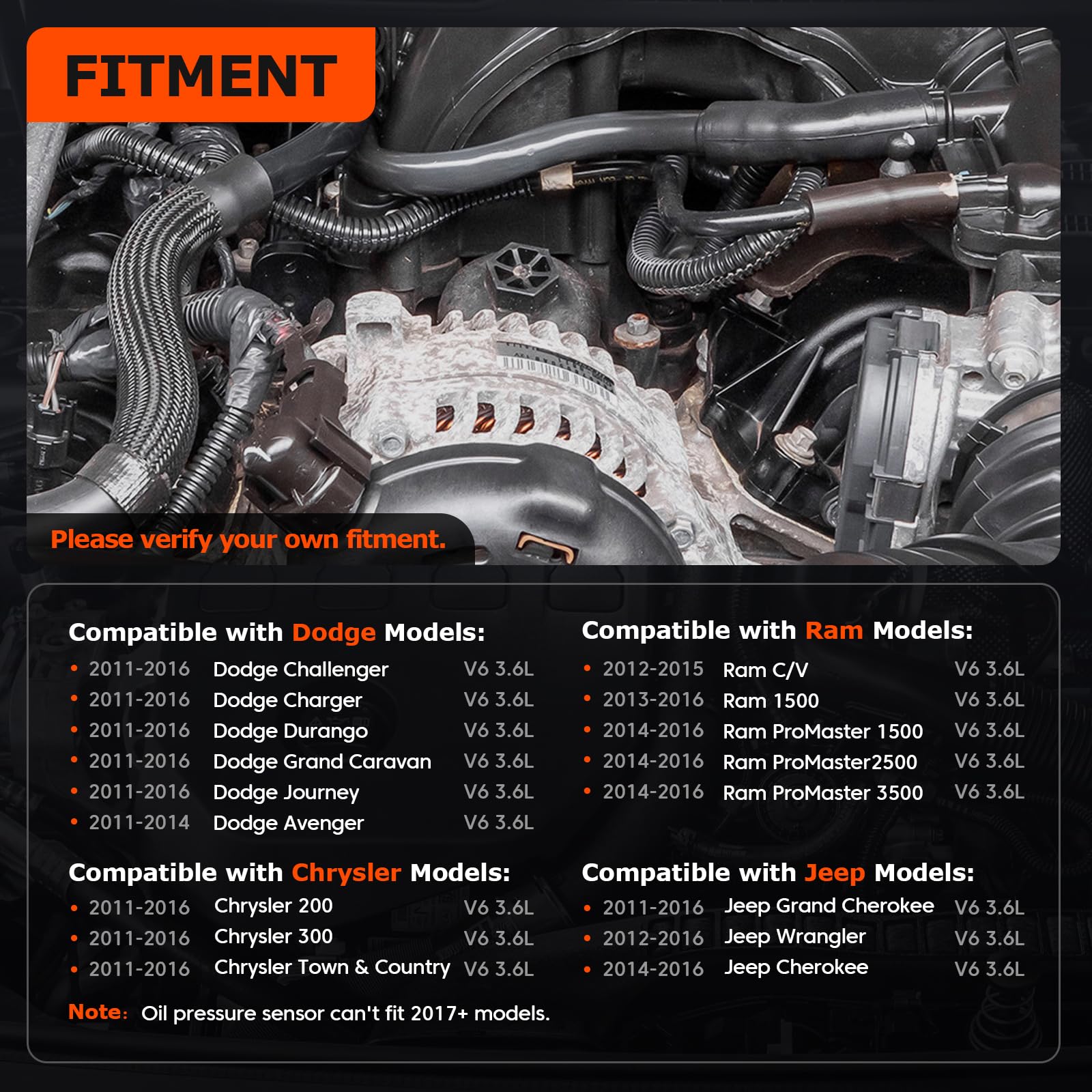 926-959 Improved Aluminum Engine Oil Filter Housing Kit with Oil Cooler Sensors & Gaskets Compatible with 2011-2016 Chrysler 200