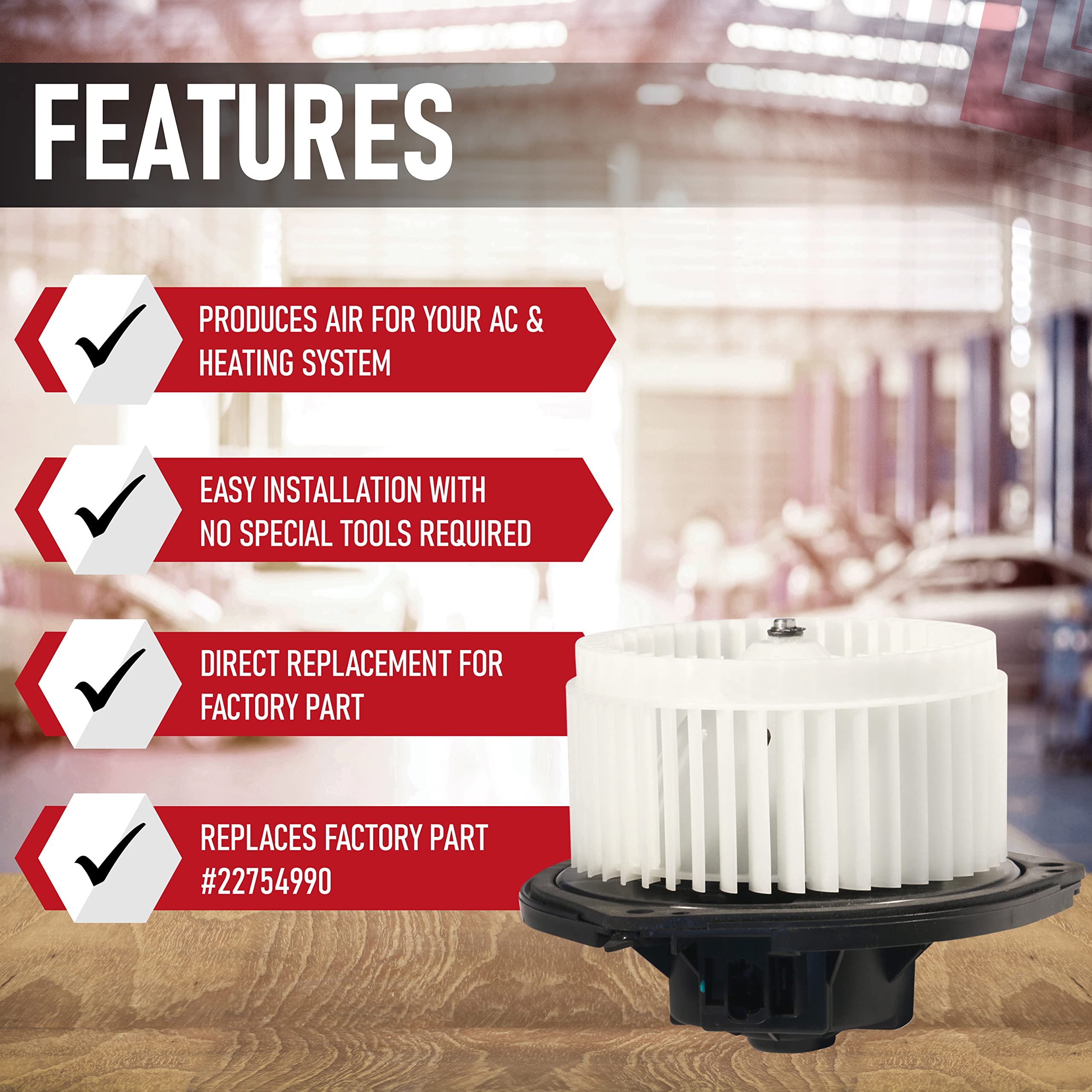 Ac Blower Motor With Fan - Replaces 22754990, 15850268, 19153333 - Compatible With Chevy, Pontiac & Buick Vehicles - 2004-2016 I