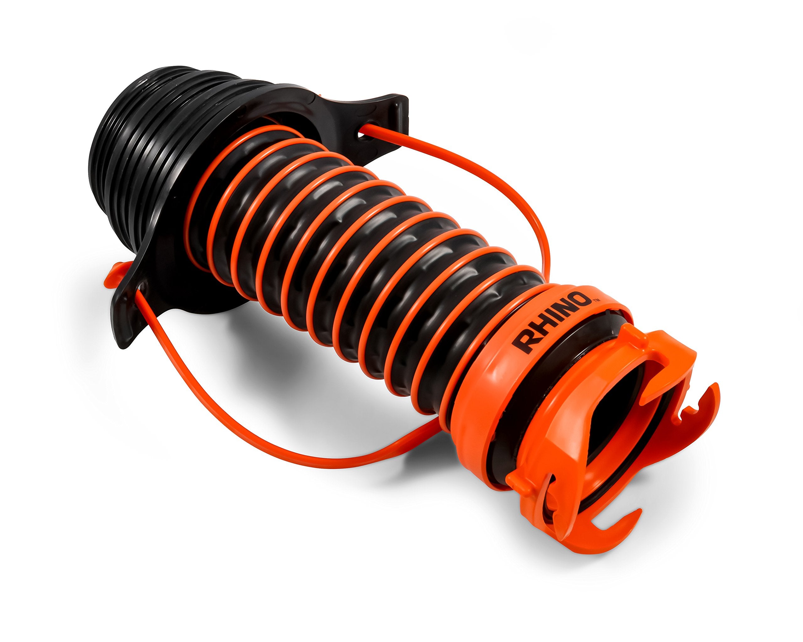Camco 39319 Flexible 3-In-1 Sewer Hose Seal With Rhinoextreme Hose And Handle- Flexible Fitting Makes Connection To A Sewer Inle