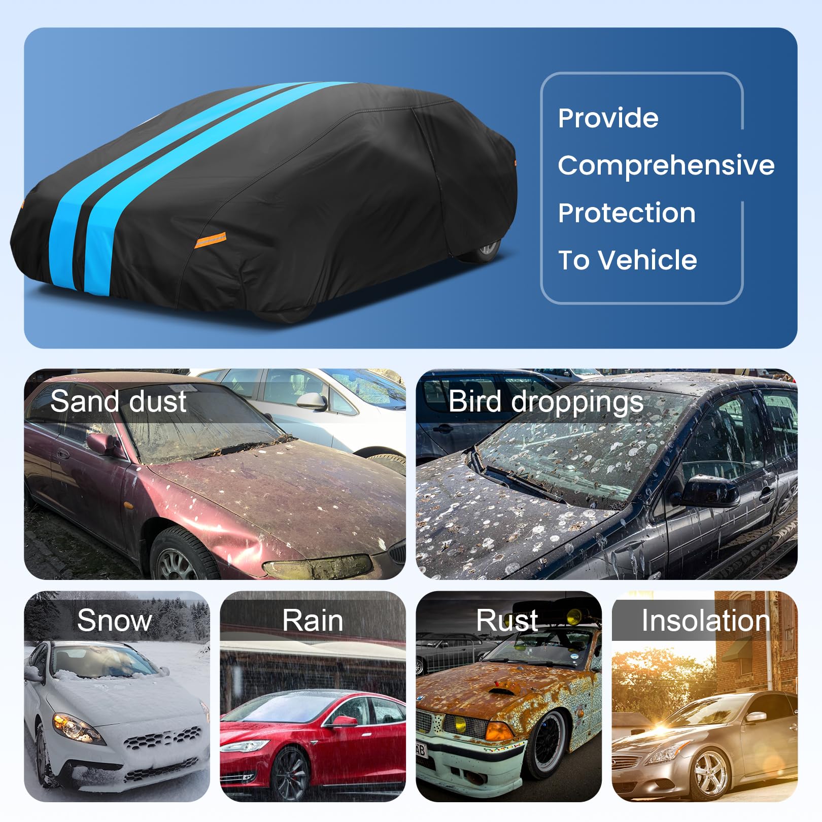 Sailnovo Toyota Camry Car Cover Custom Fit For Toyota Camry 1996-2024 Car Cover Waterproof All Weather Rain Snowproof Uv Protect