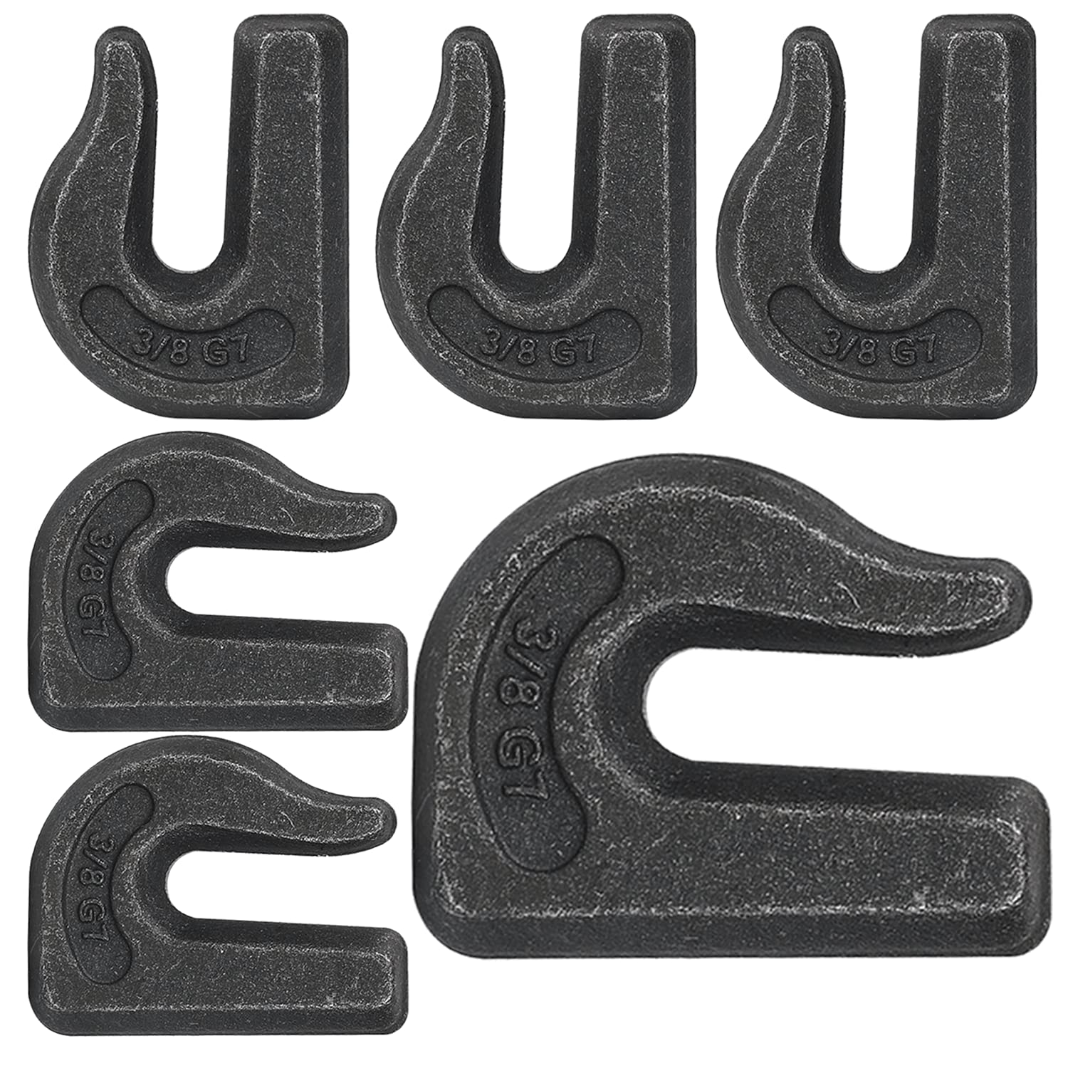 Eyluck 6 Pack 3/8'' Weld On Grab Hook, Heavy Duty G70 Forged Grab Chain Hooks Great For Chain Pulling And Lifting,Utility Hook W