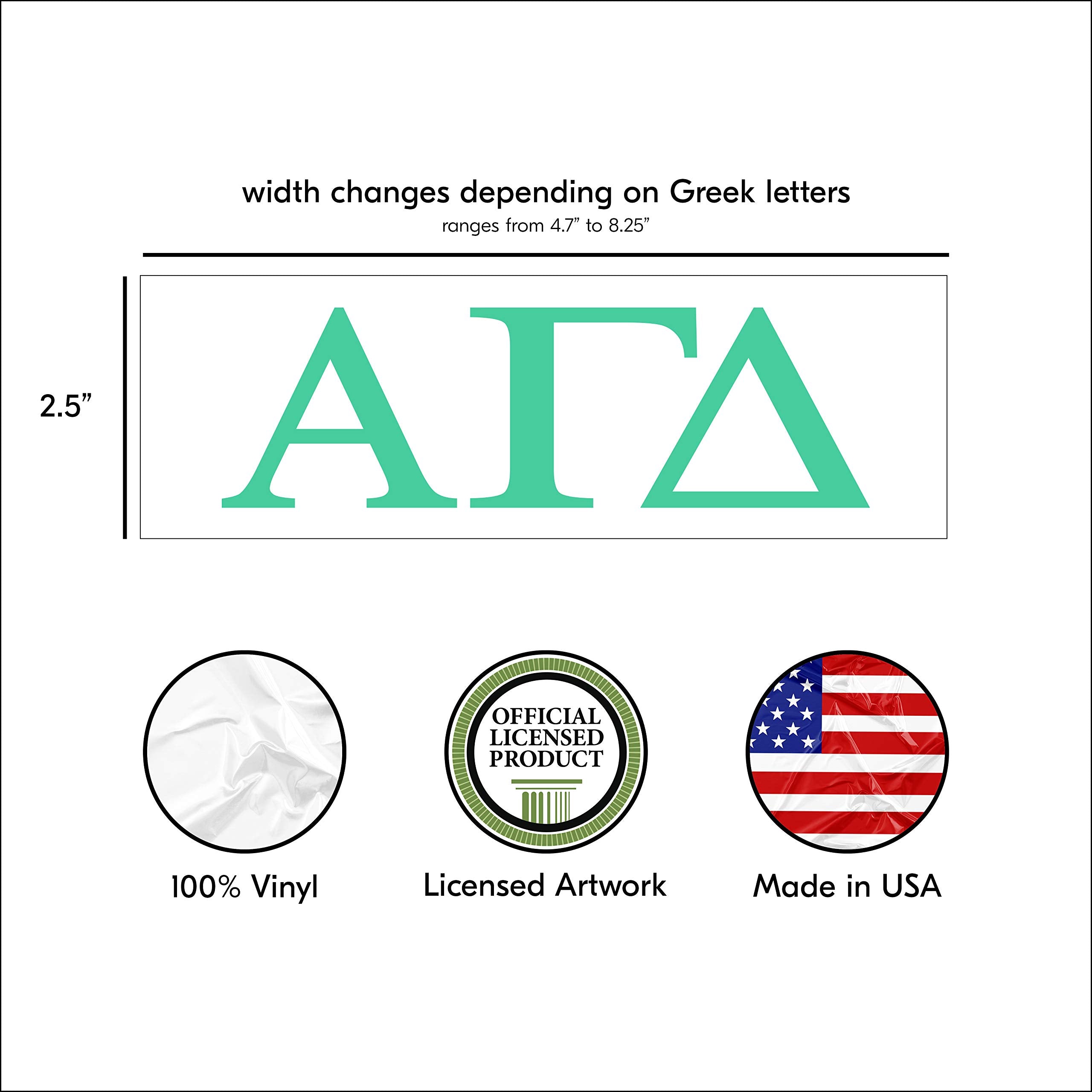 Pro-Graphx Alpha Epsilon Phi Greek Sorority Sticker Decal, 2.5 Inches Tall, Mint