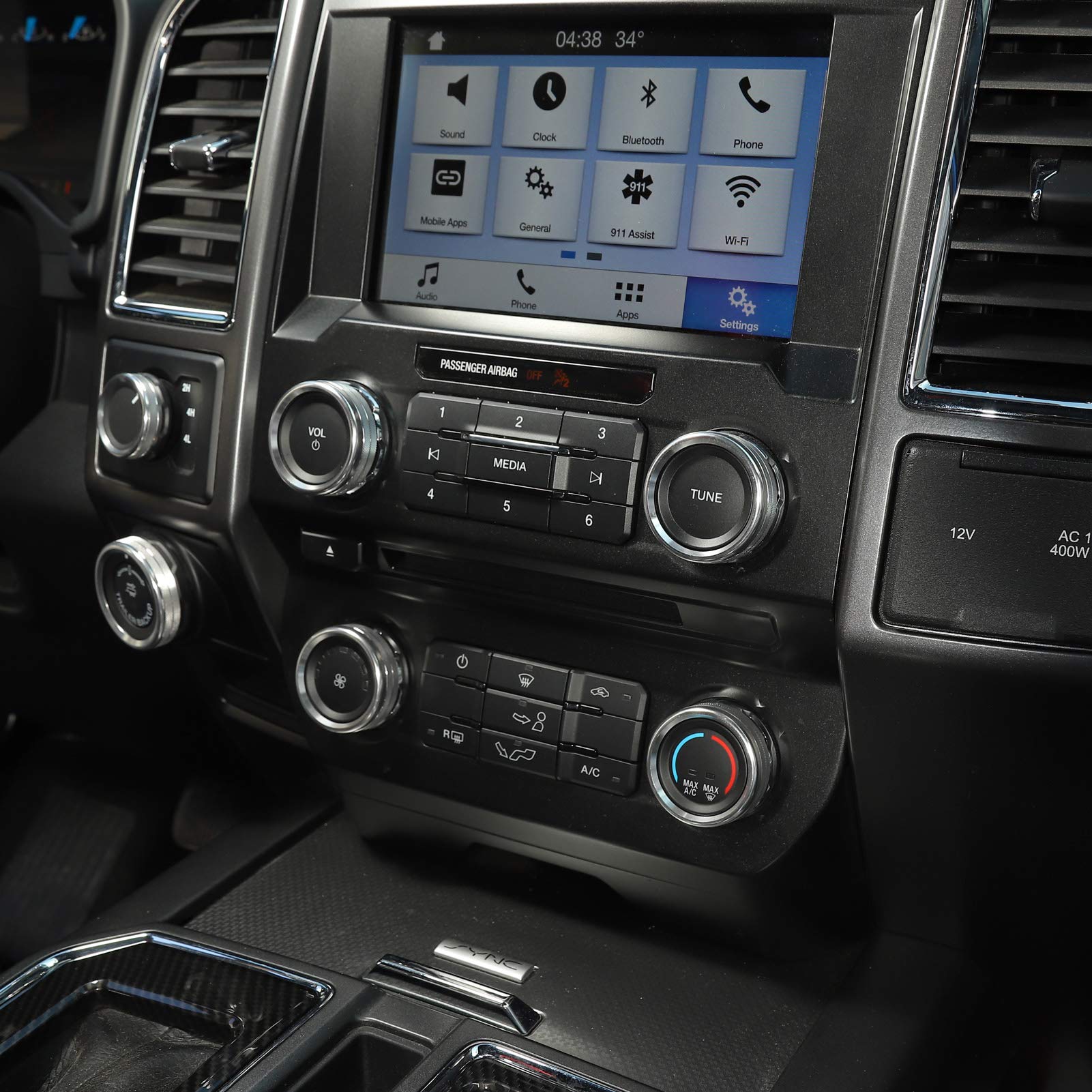 For F150 Air Conditioner Switch & Trailer & 4Wd & Vol Knob Button Trim For Ford F150 Xlt 2016 2017 2018 2019, Silver Aluminum, 6