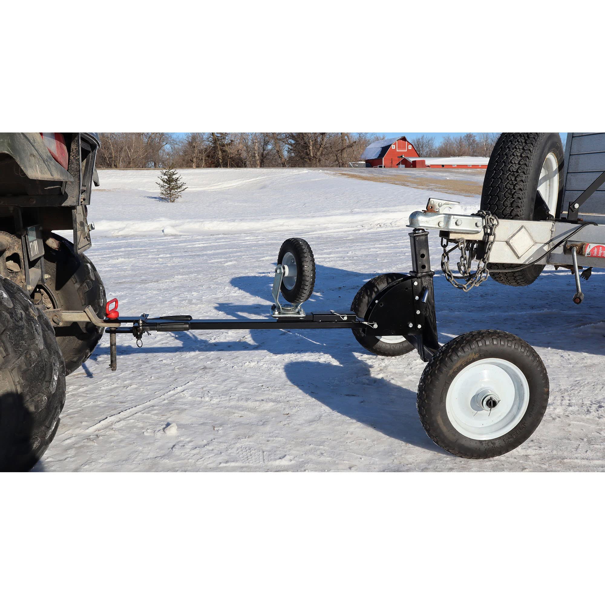 Tow Tuff Tmd-1000Catv Adjustable Steel 1000 Pound Heavy Duty Trailer Dolly With Flat Free Tires, 10 Inch Caster, And 2 Inch Trai