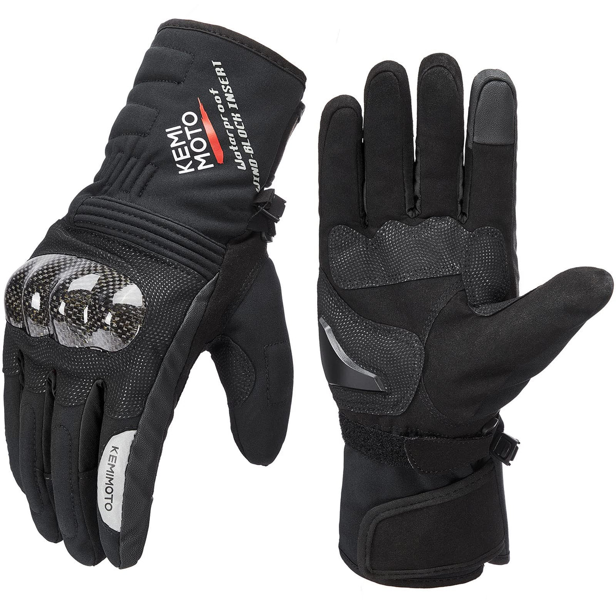 Motorcycle Winter Gloves Men Gauntlet Touch Screen Gloves Riding Windproof Water Resistant Carbon Fiber Men Women Warm Enduro Mo