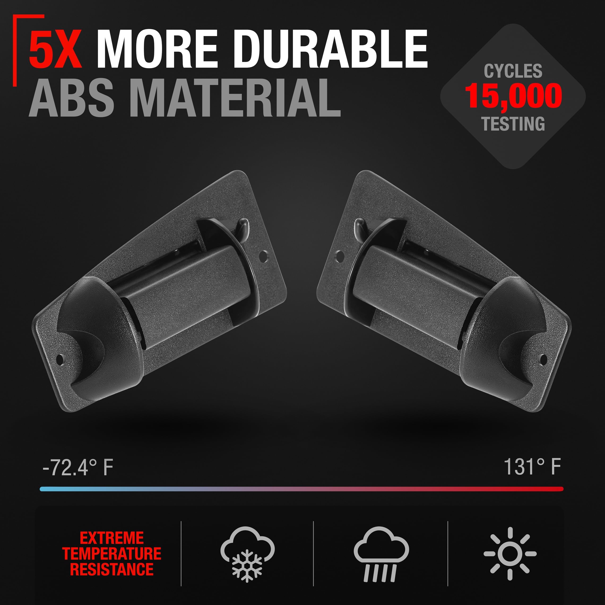 Extended Cab Door Handle, Rear Driver & Passenger Door - Compatible with 1999-2007 Chevrolet Silverado 1500, 2500, 3500; 99-07 G