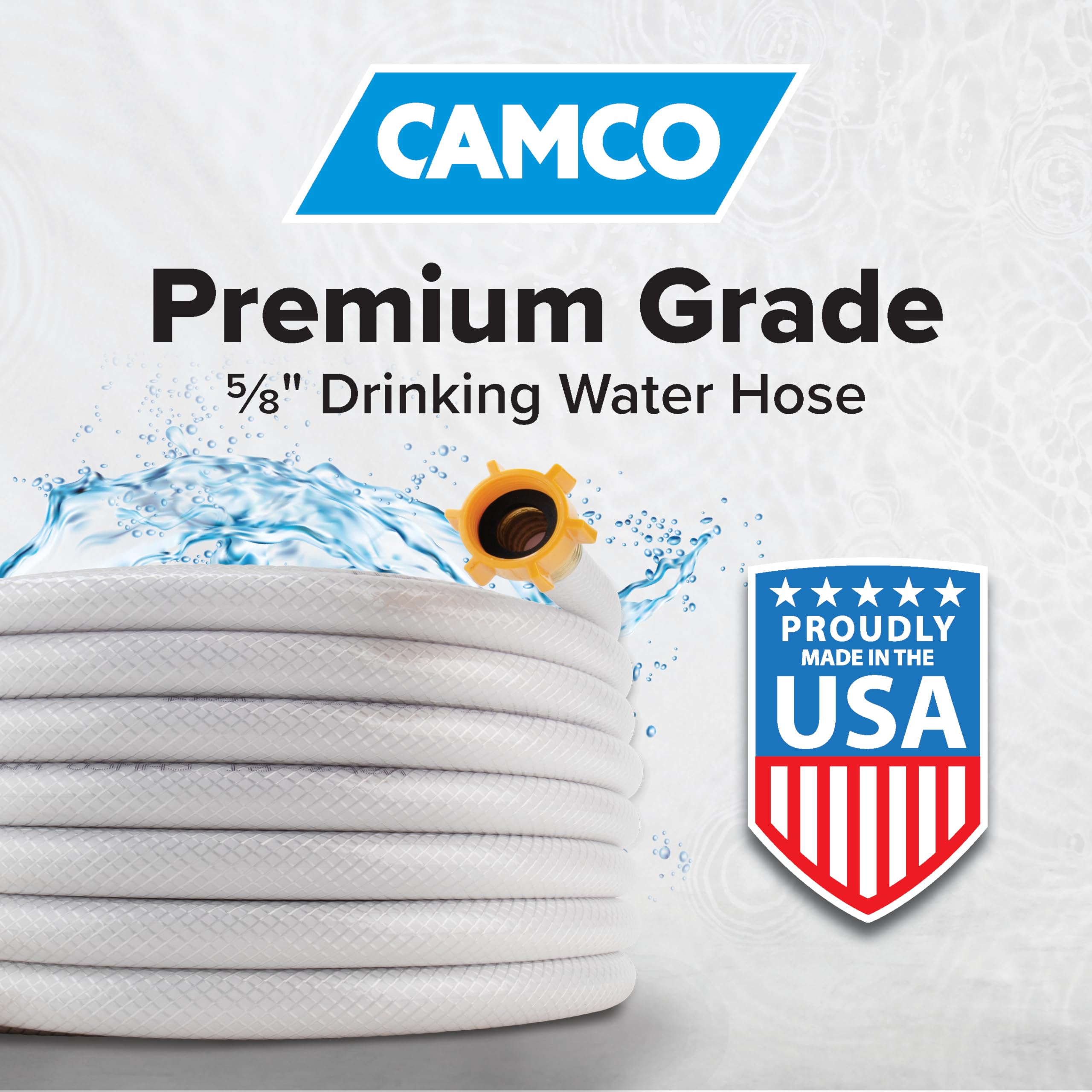 Camco TastePURE 25-Ft Water Hose - RV Drinking Water Hose Contains No Lead, No BPA & No Phthalate - Features Diamond-Hatch Reinf
