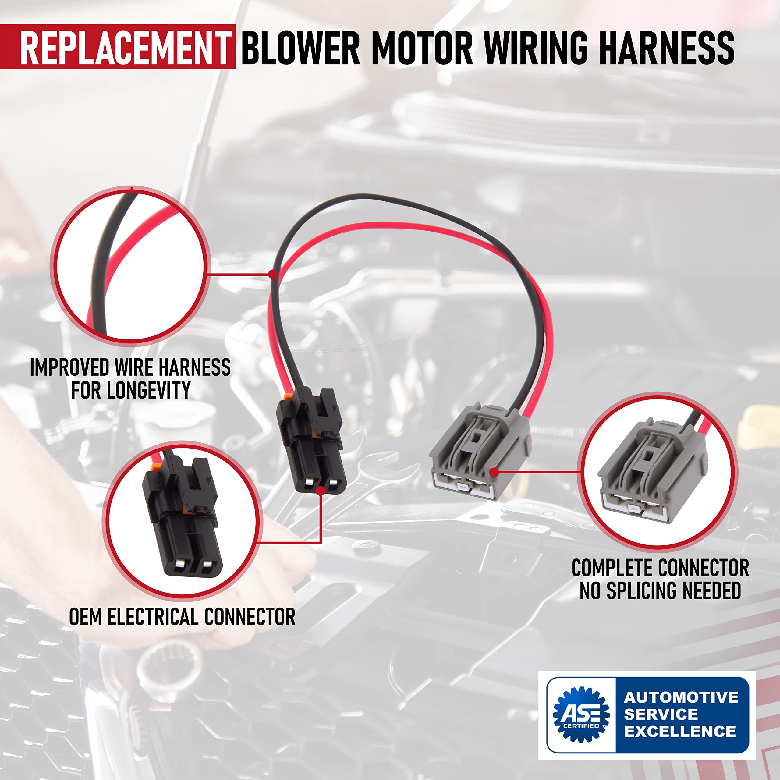 Blower Motor Wiring Harness - Replaces 15-75221, 22957044, 1588735 - Compatible Replacement For Cadillac, Chevrolet, Gmc & Humme