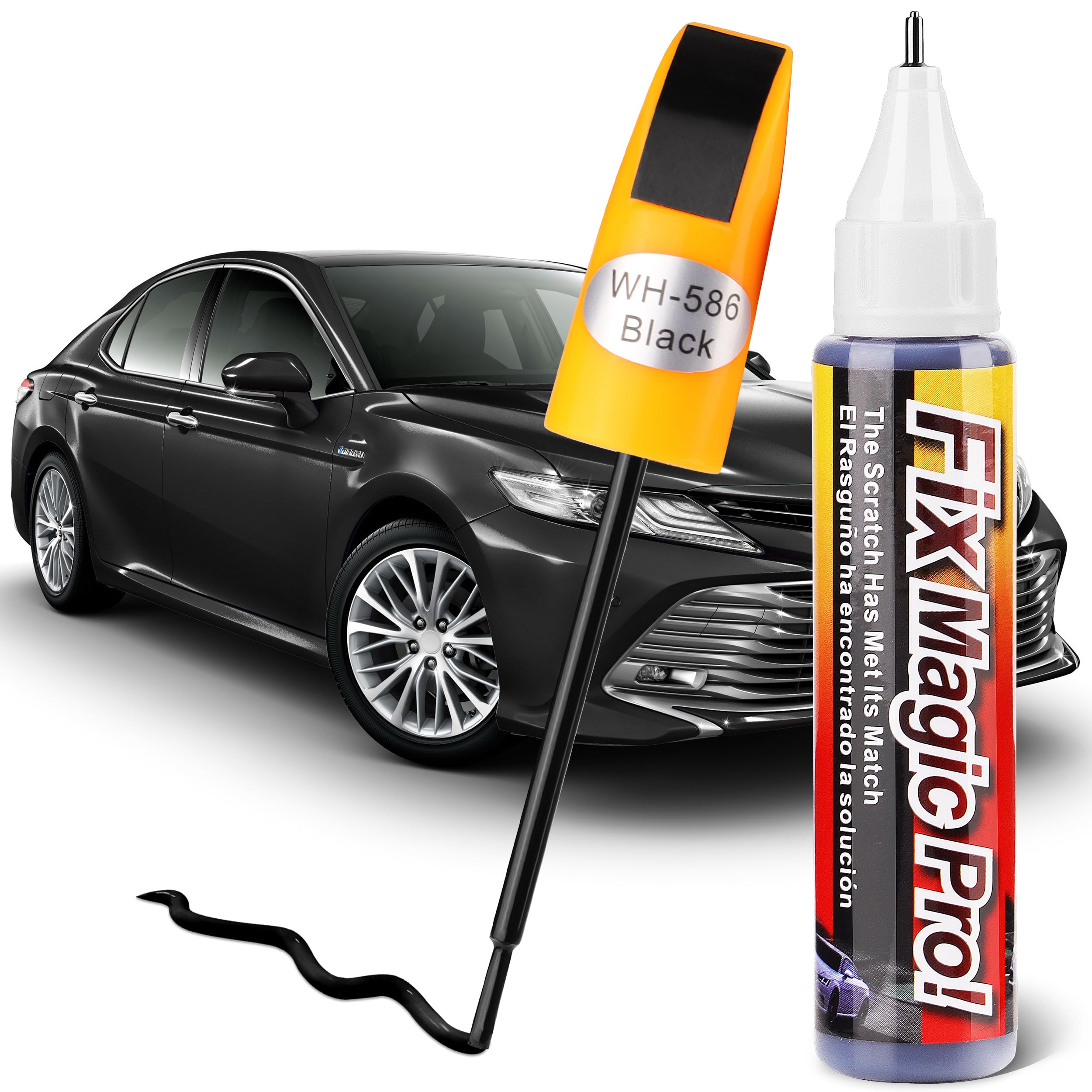 SUGEYA Touch Up Paint for Cars (Black), Two-in-One Car Paint Scratch Repair, Automotive Touch Up Paint Pen with Instruction Manu