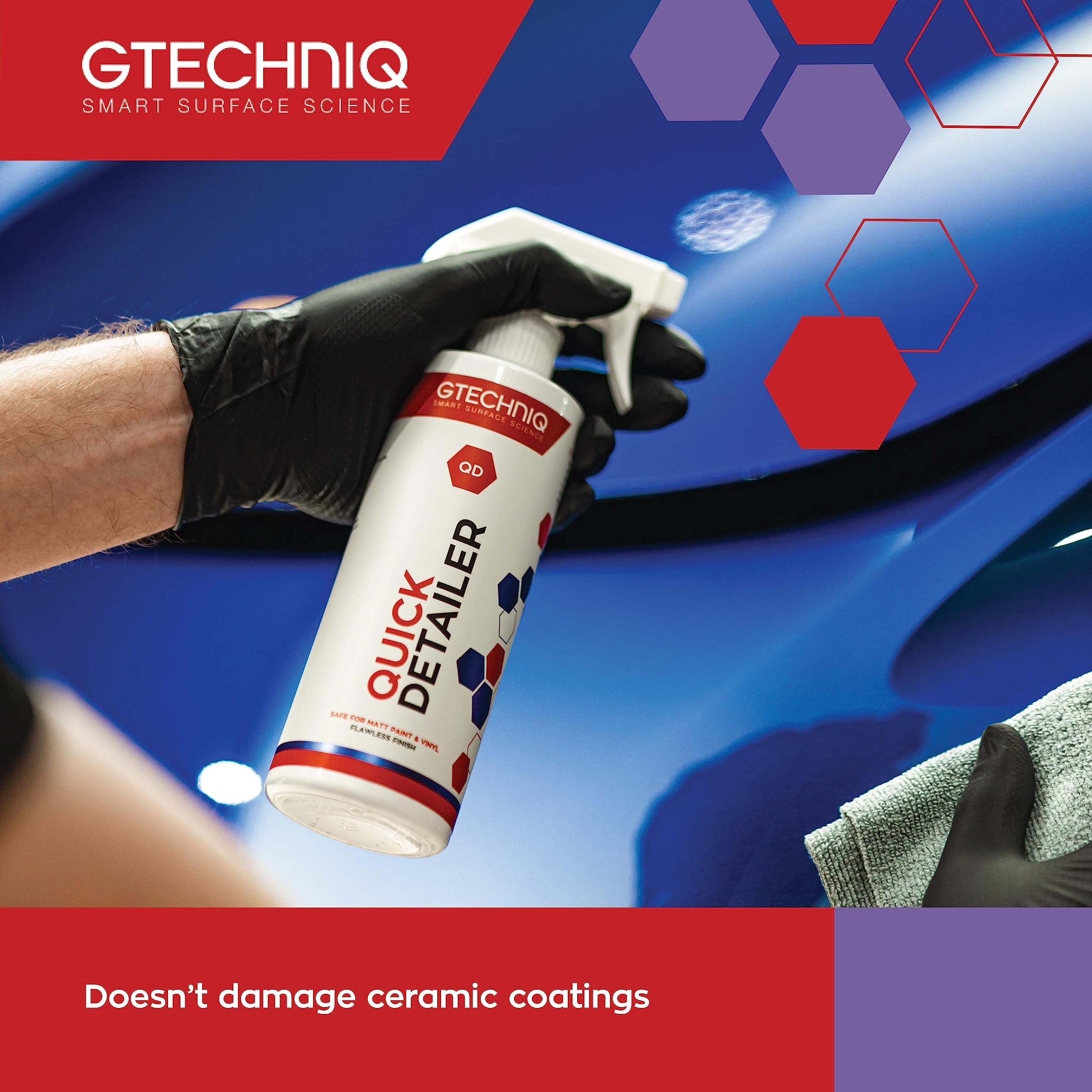 Gtechniq - Quick Detailer - Adds Gloss, Slickness, And Durability To Your Car Paintwork; Easy Spray-On Wipe Off; Trim And Glass