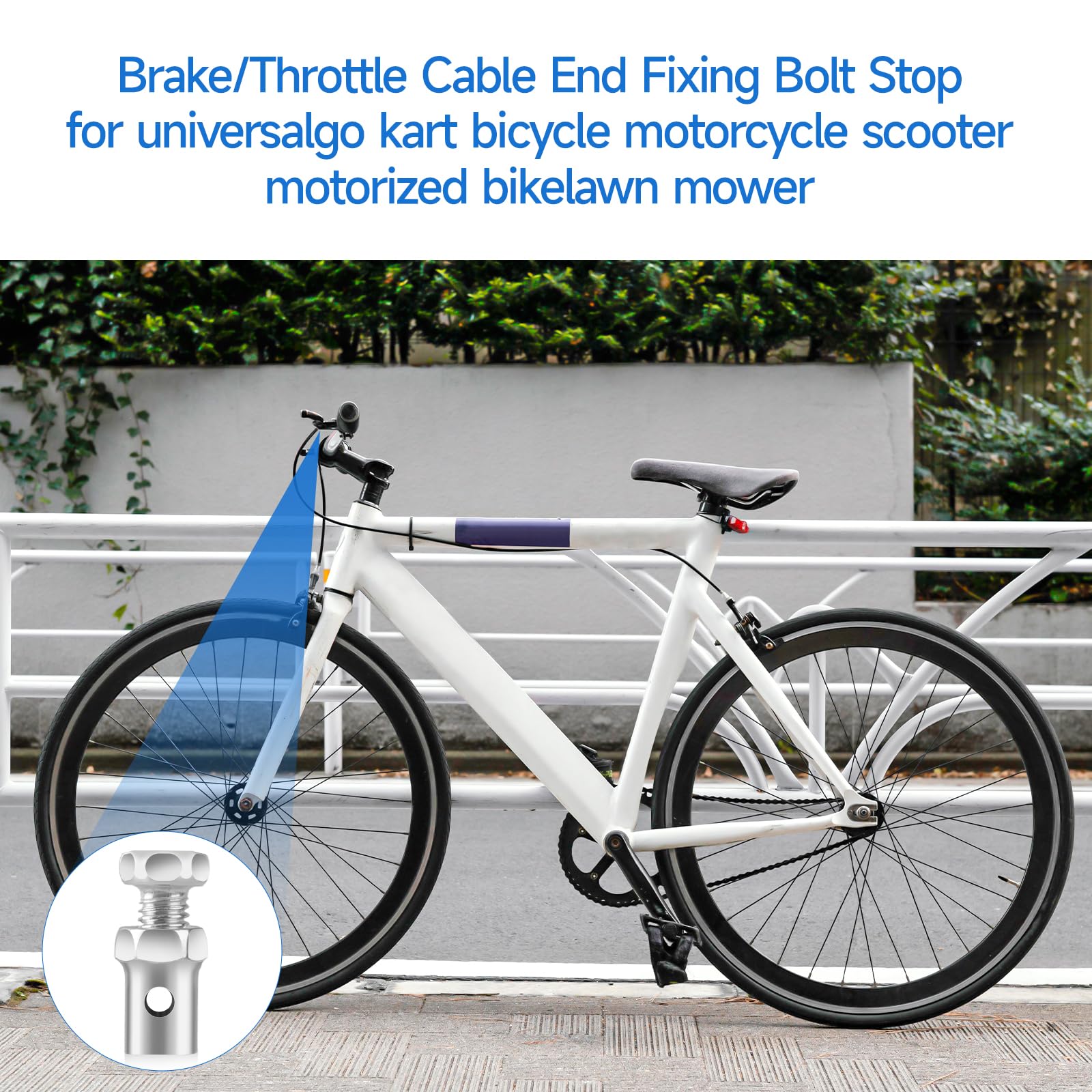 20 Pack 1/8' Universal Throttle Cable Ends Stop Throttle Brake Cable Parts Lock Clamps For Go Kart Motorcycle Motorized Bike Lawn Mower