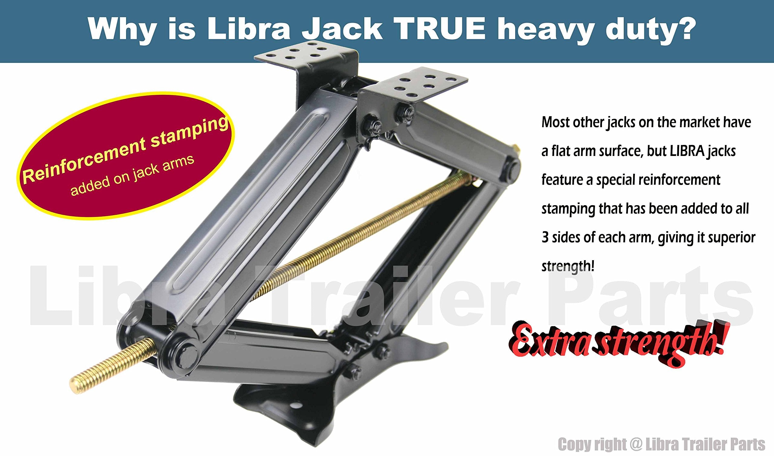 Libra Set Of 4 6000 Lb 24'' Rv Trailer Stabilizer Leveling Scissor Jacks W/Dual Power Drill Sockets & Complete Set Of Mounting H