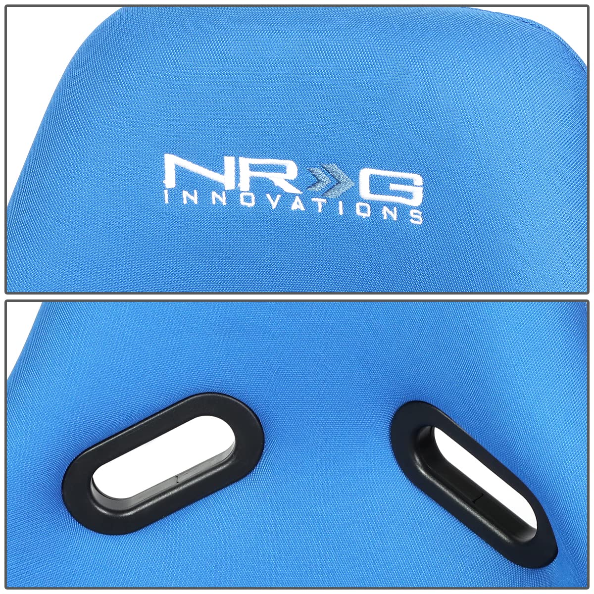 Nrg Innovations Nrg-Frp-300Bl Fiber Glass Fixed Back Bucket Racing Seat, 4Pt Harness Compatibility, Blue Seat Cover, 23''W X 18'