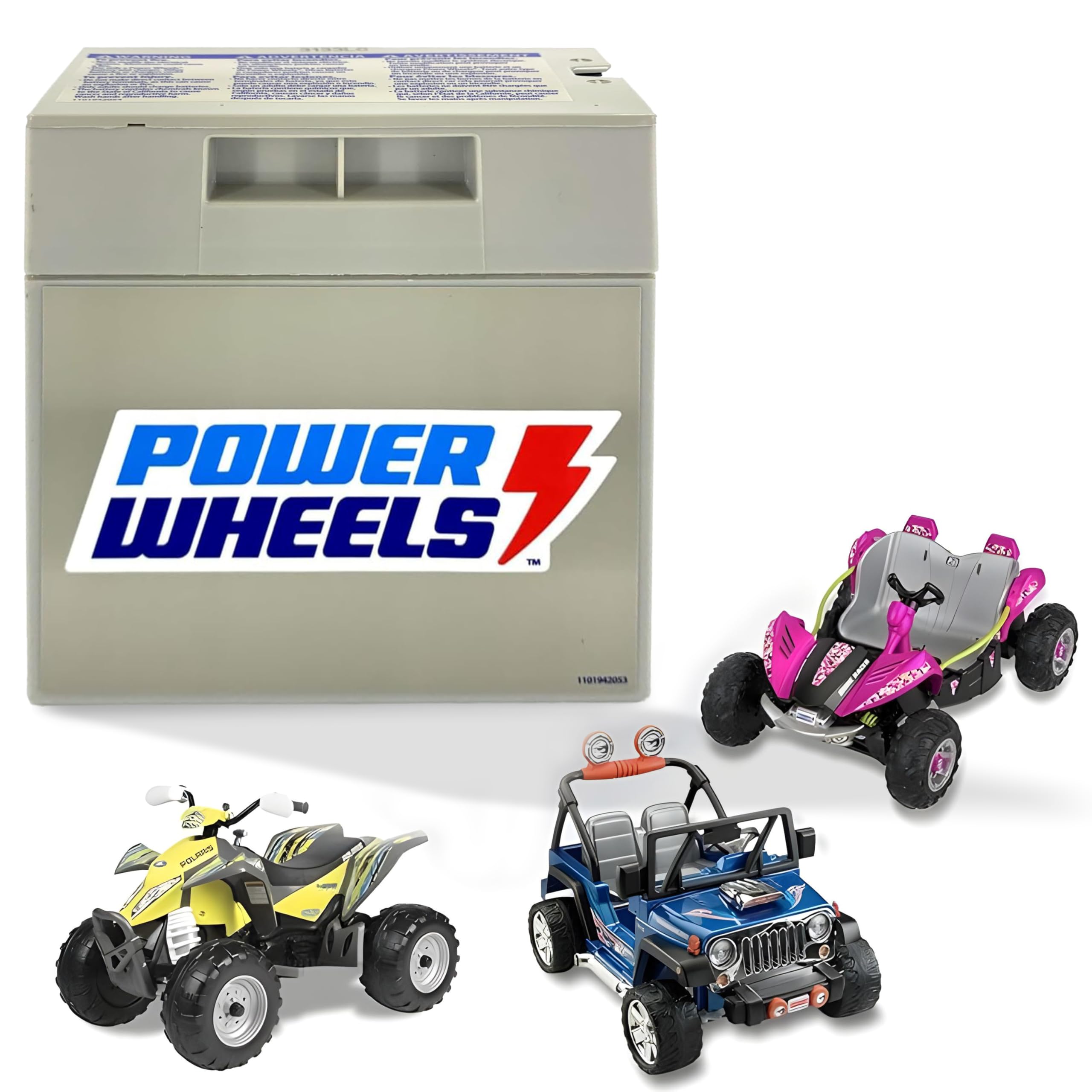 Impact Battery - 12-Volt Battery | Fits 12V Power Wheels Battery | Replacement Part 1001175653 00801-0638 00801-1869 | All Gray