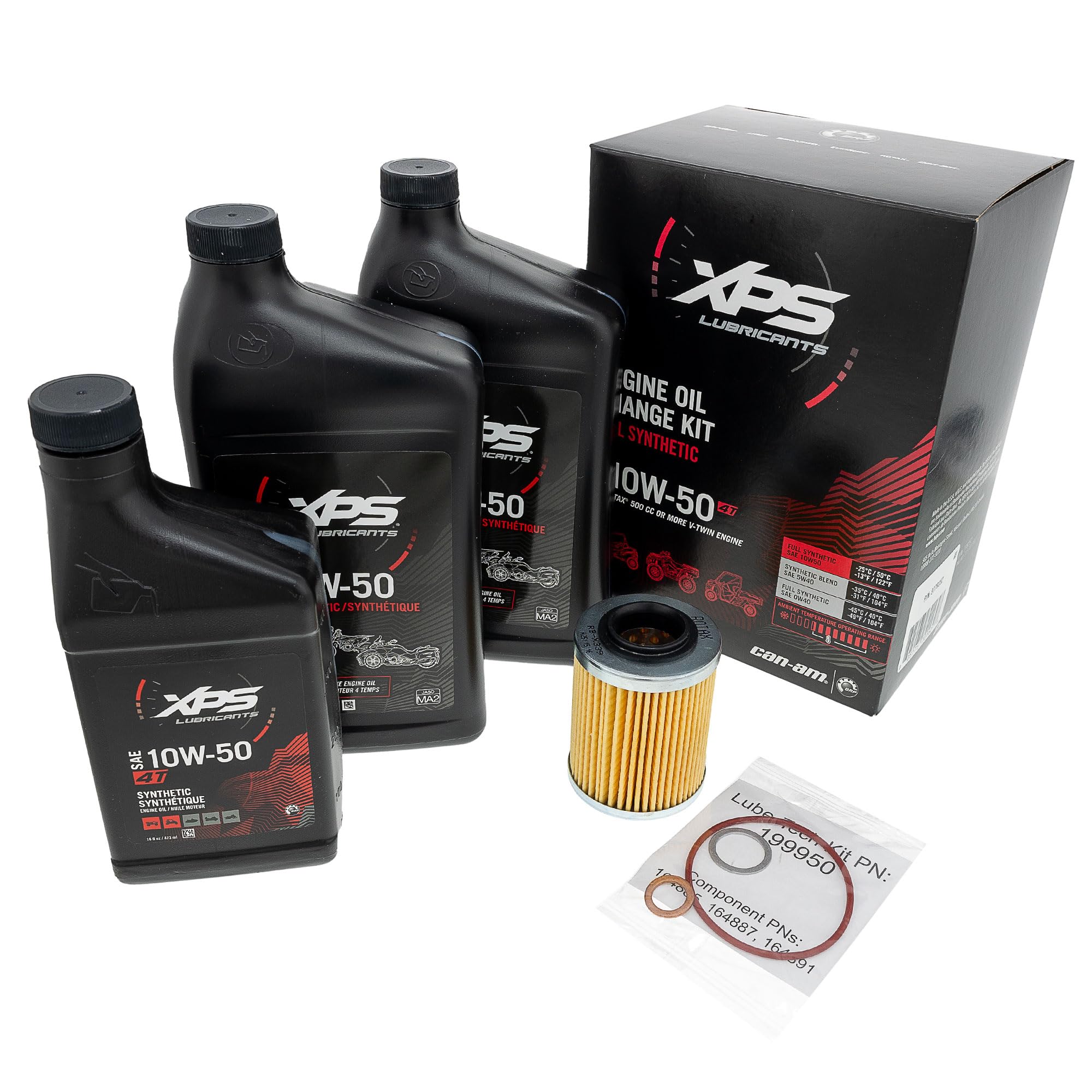 Can-Am Oem 4T 10W-50 Synthetic Blend Oil Change Kit, 779252, 9779252