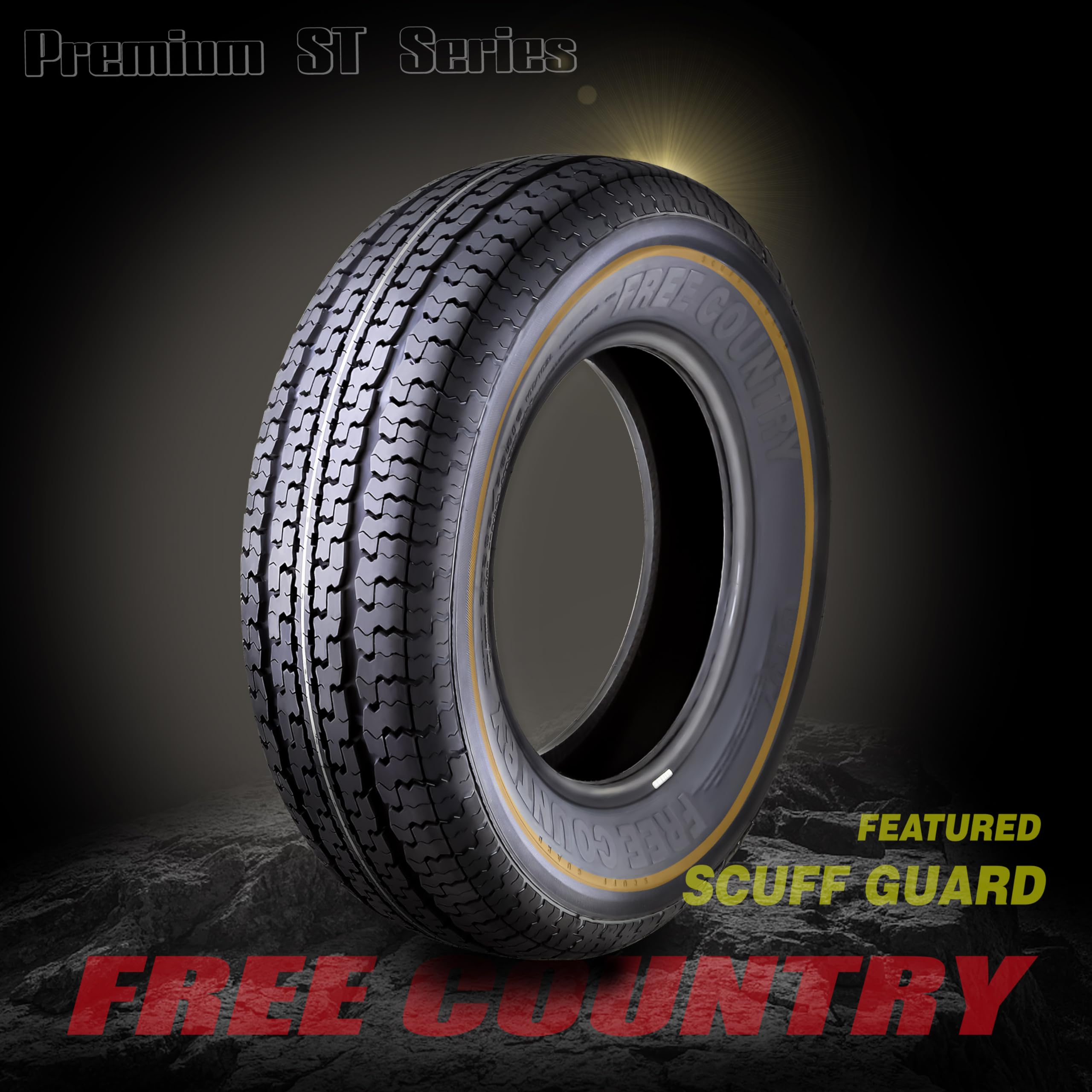 Grand Ride Set 2 Free Country Premiumtrailer Tires St 205/75R14 8Pr Load Range D W/Scuff Guard 8Mm Tread Depth