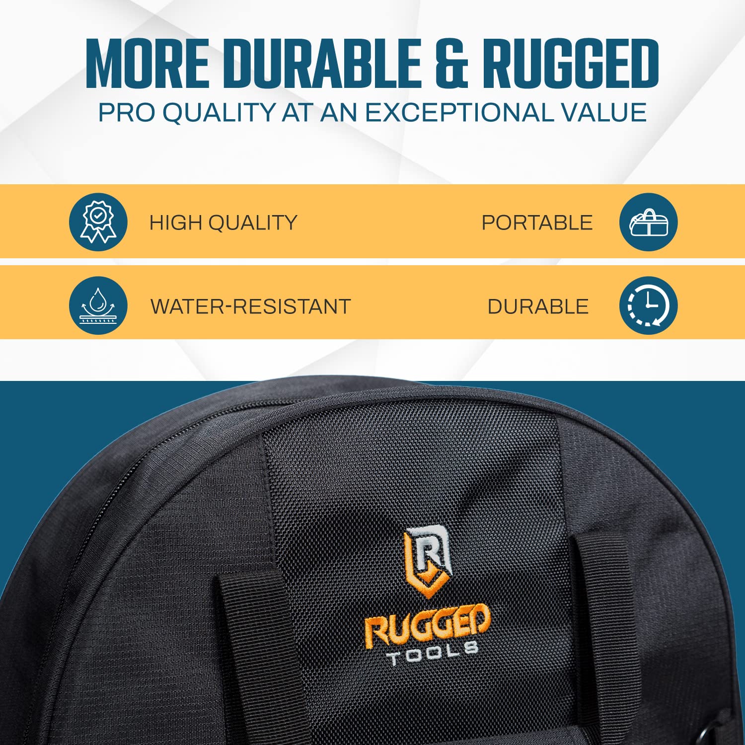 Rugged Tools Cable Bag - Jumper Cable Bag - Storage & Organizer For Cables, Cords, And Hoses Including Ev Charging Cables For El